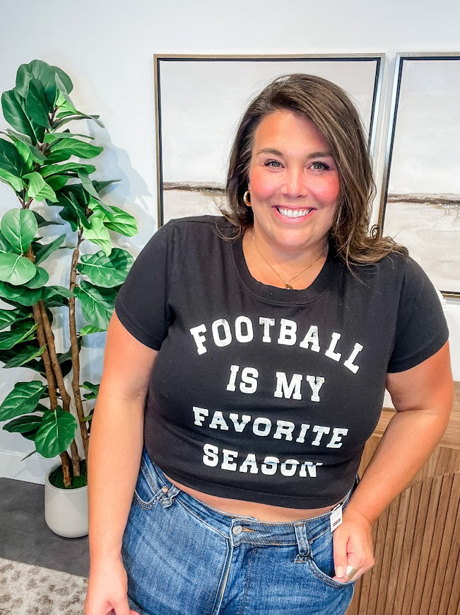 Football Is My Fav Season Top (S-L)-130 Graphic Tees-Rustee Clothing-Hello Friends Boutique-Woman's Fashion Boutique Located in Traverse City, MI