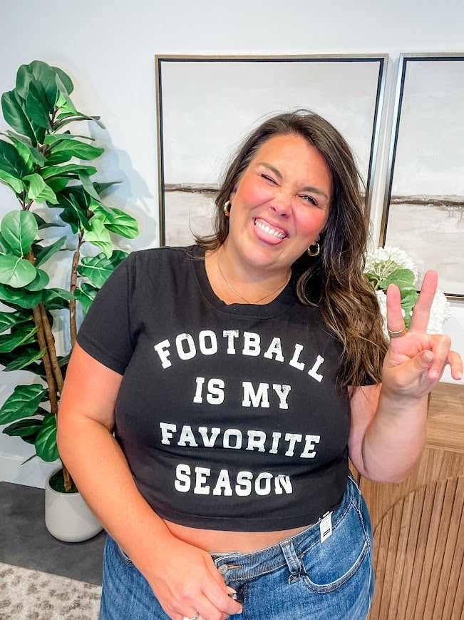 Football Is My Fav Season Top (S-L)-130 Graphic Tees-Rustee Clothing-Hello Friends Boutique-Woman's Fashion Boutique Located in Traverse City, MI