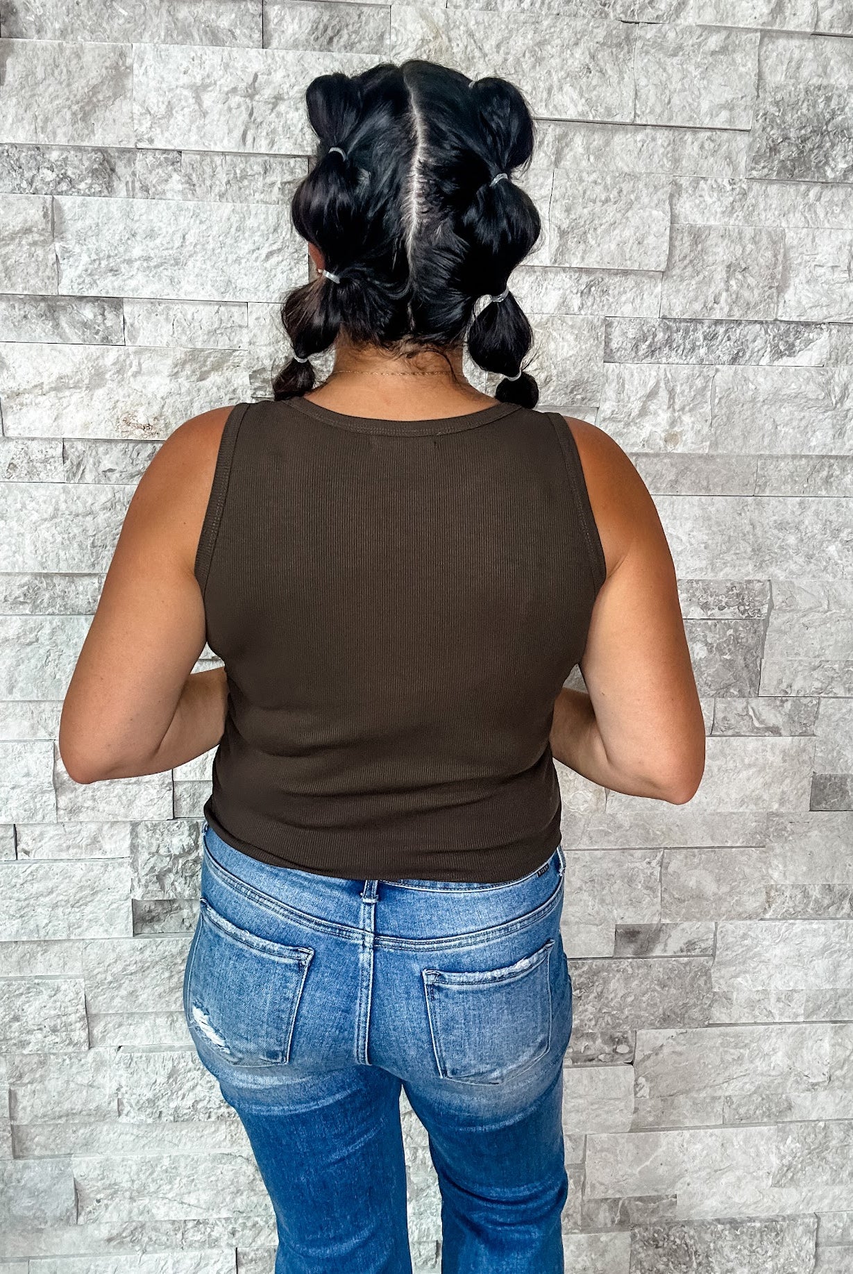 The Taylor Tank in Brown (S/M-3XL)-120 Sleeveless-Blakeley-Hello Friends Boutique-Woman's Fashion Boutique Located in Traverse City, MI