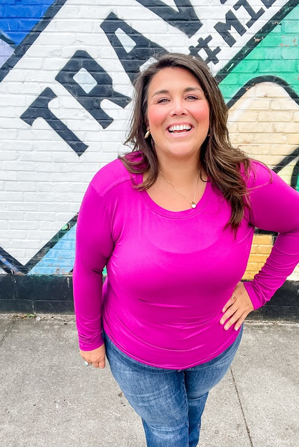 I Lose Control Top (S-3XL)-110 Long Sleeve-Zenana-Hello Friends Boutique-Woman's Fashion Boutique Located in Traverse City, MI