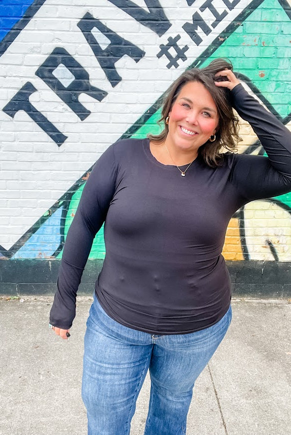 I Lose Control Top (S-3XL)-110 Long Sleeve-Zenana-Hello Friends Boutique-Woman's Fashion Boutique Located in Traverse City, MI