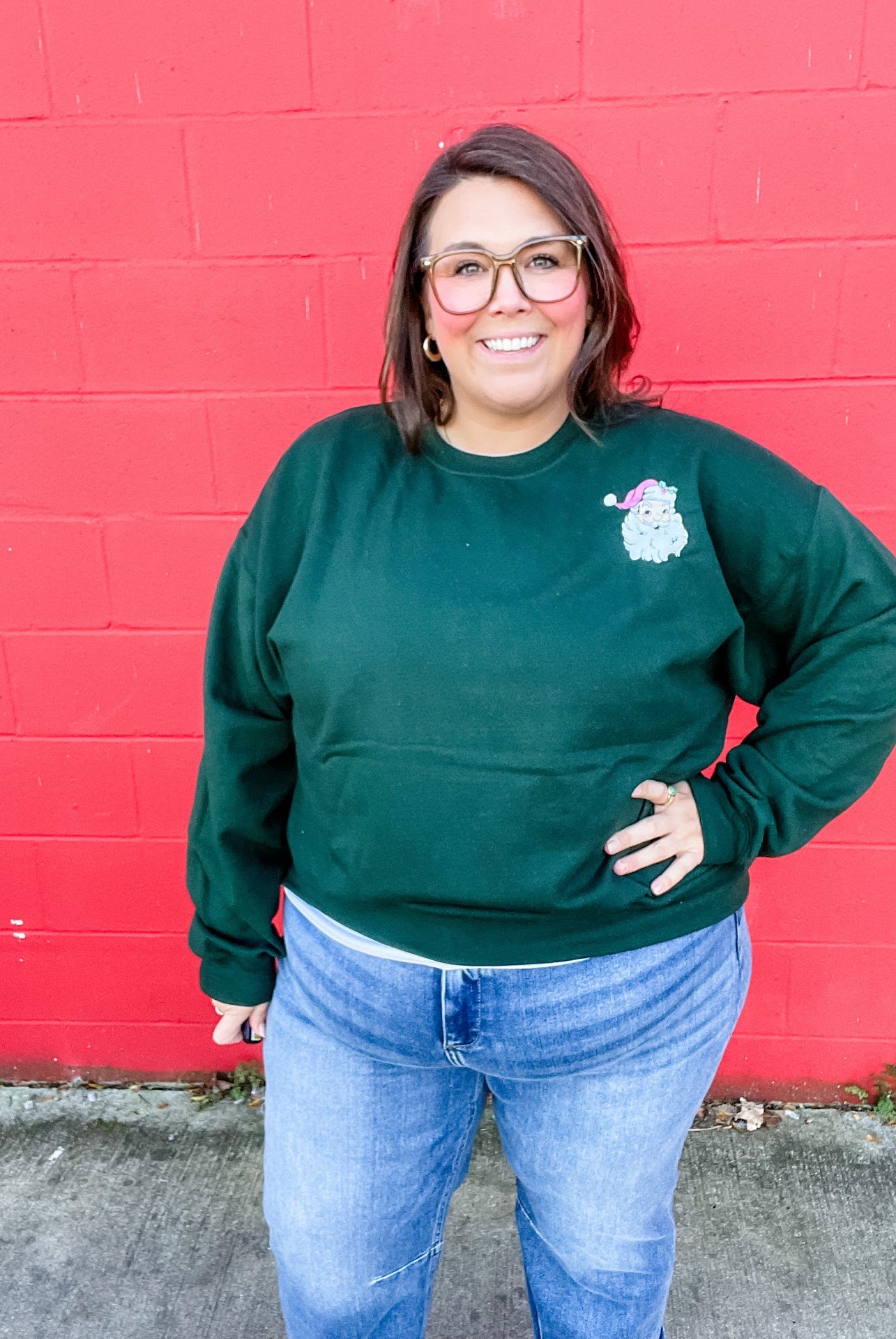 Tis The Season Santa Sweatshirt (S-2XL)-150 Sweatshirts/Hoodies-Refinery Number One LLC-Hello Friends Boutique-Woman's Fashion Boutique Located in Traverse City, MI