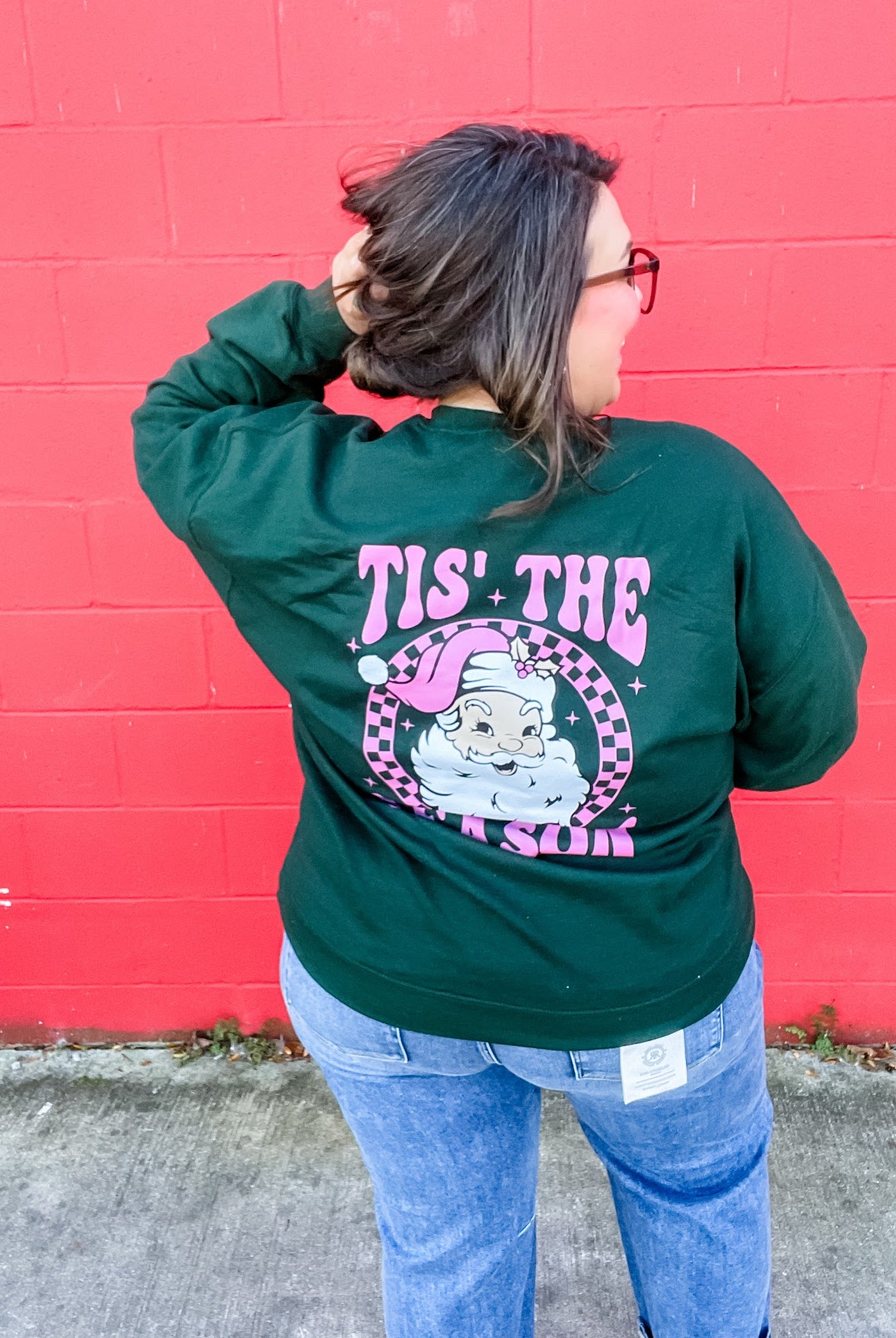 Tis The Season Santa Sweatshirt (S-2XL)-150 Sweatshirts/Hoodies-Refinery Number One LLC-Hello Friends Boutique-Woman's Fashion Boutique Located in Traverse City, MI