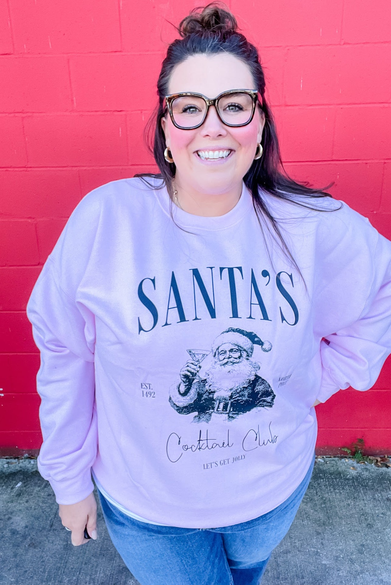Santa's Cocktail Club Sweatshirt (S-2XL)-150 Sweatshirts/Hoodies-Refinery Number One LLC-Hello Friends Boutique-Woman's Fashion Boutique Located in Traverse City, MI