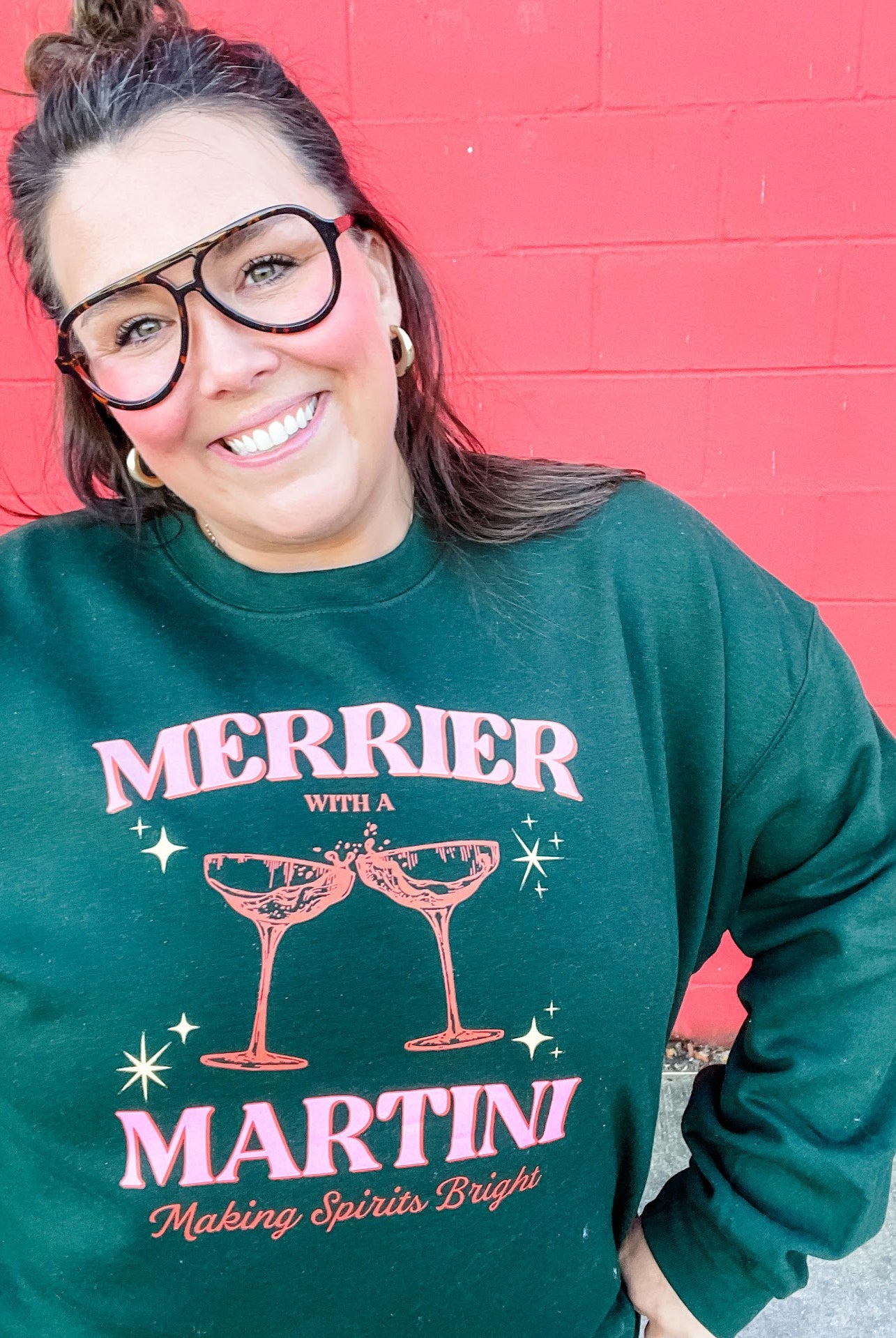 Merrier & Bright Holiday Sweatshirt (S-2XL)-150 Sweatshirts/Hoodies-Bash-Hello Friends Boutique-Woman's Fashion Boutique Located in Traverse City, MI