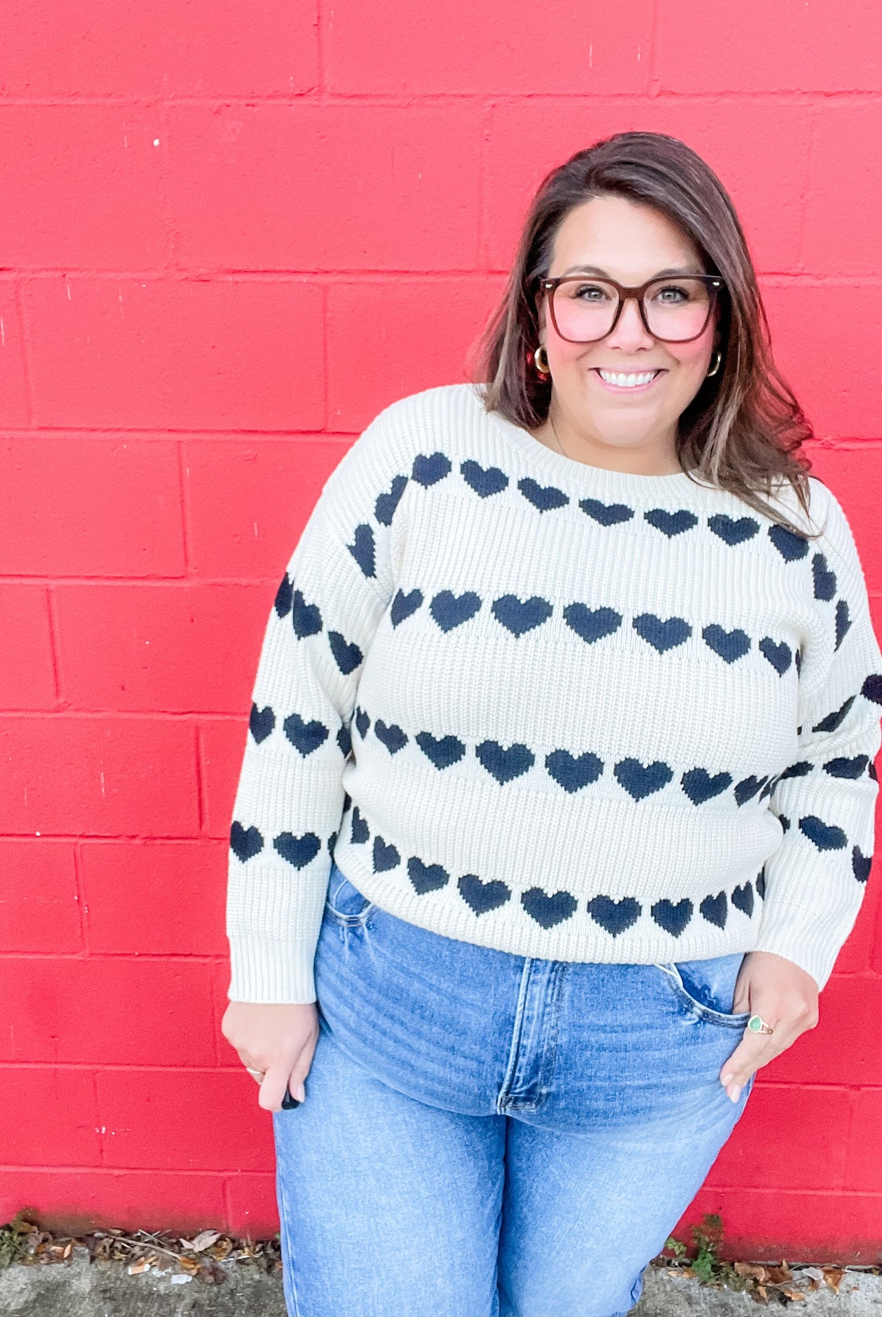 Love Line Sweater (S/M-2X/3X)-140 Sweaters-COZY CO-Hello Friends Boutique-Woman's Fashion Boutique Located in Traverse City, MI