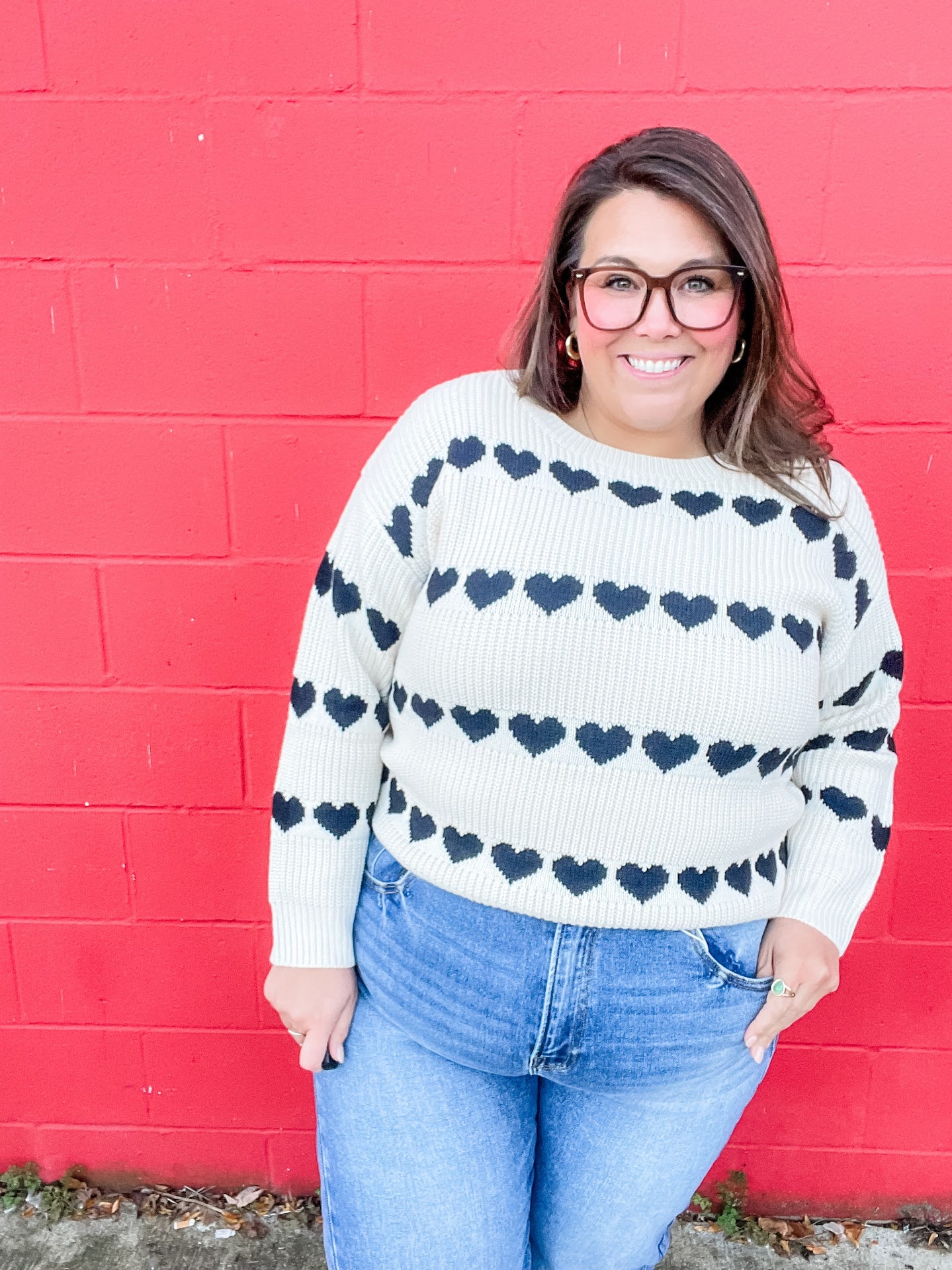 Love Line Sweater (S/M-2X/3X)-140 Sweaters-COZY CO-Hello Friends Boutique-Woman's Fashion Boutique Located in Traverse City, MI