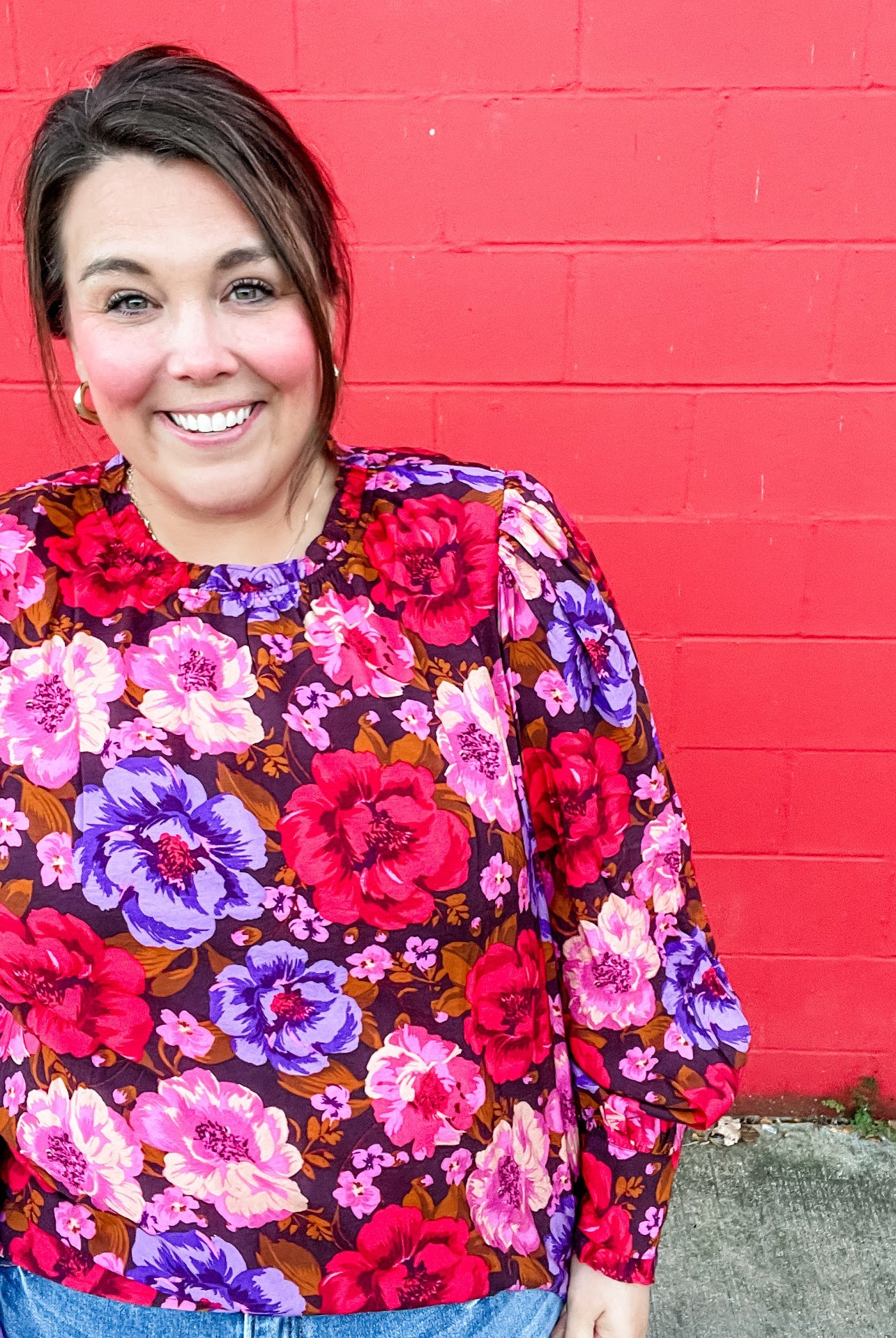 Petal Cascade Chiffon Blouse (S-3XL)-110 Long Sleeve-Oddi-Hello Friends Boutique-Woman's Fashion Boutique Located in Traverse City, MI