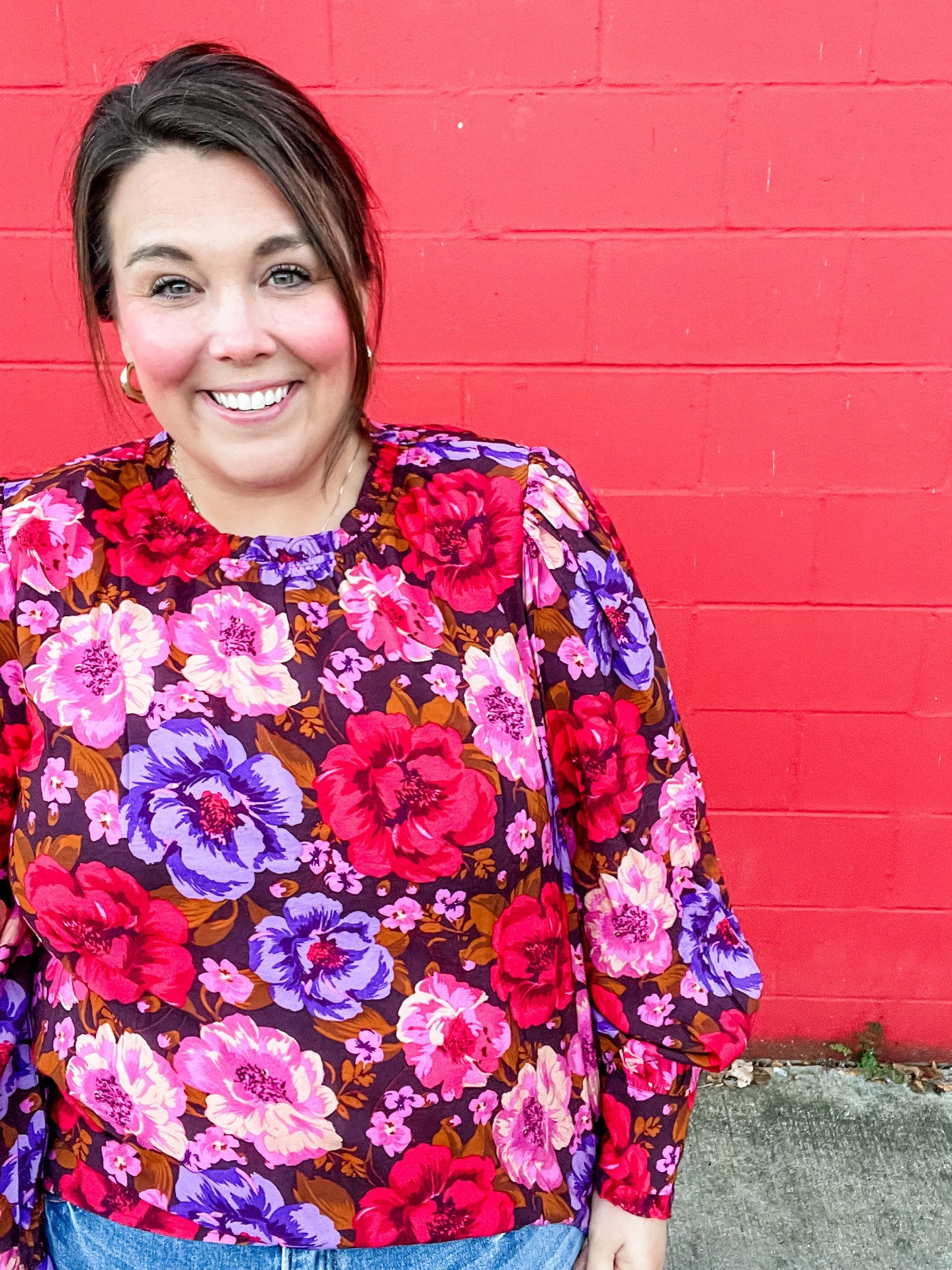 Petal Cascade Chiffon Blouse (S-3XL)-110 Long Sleeve-Oddi-Hello Friends Boutique-Woman's Fashion Boutique Located in Traverse City, MI