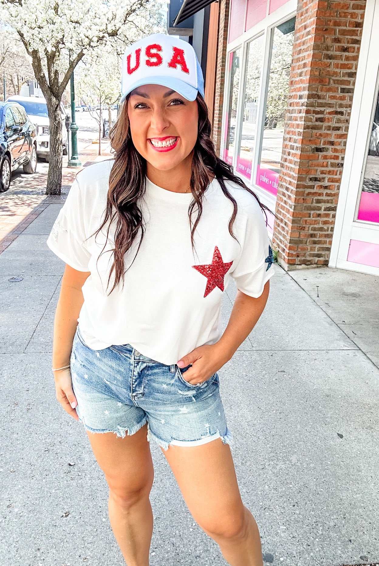 Born In The USA Top (S-3XL)-100 Short Sleeve-Sew In Love-Hello Friends Boutique-Woman's Fashion Boutique Located in Traverse City, MI