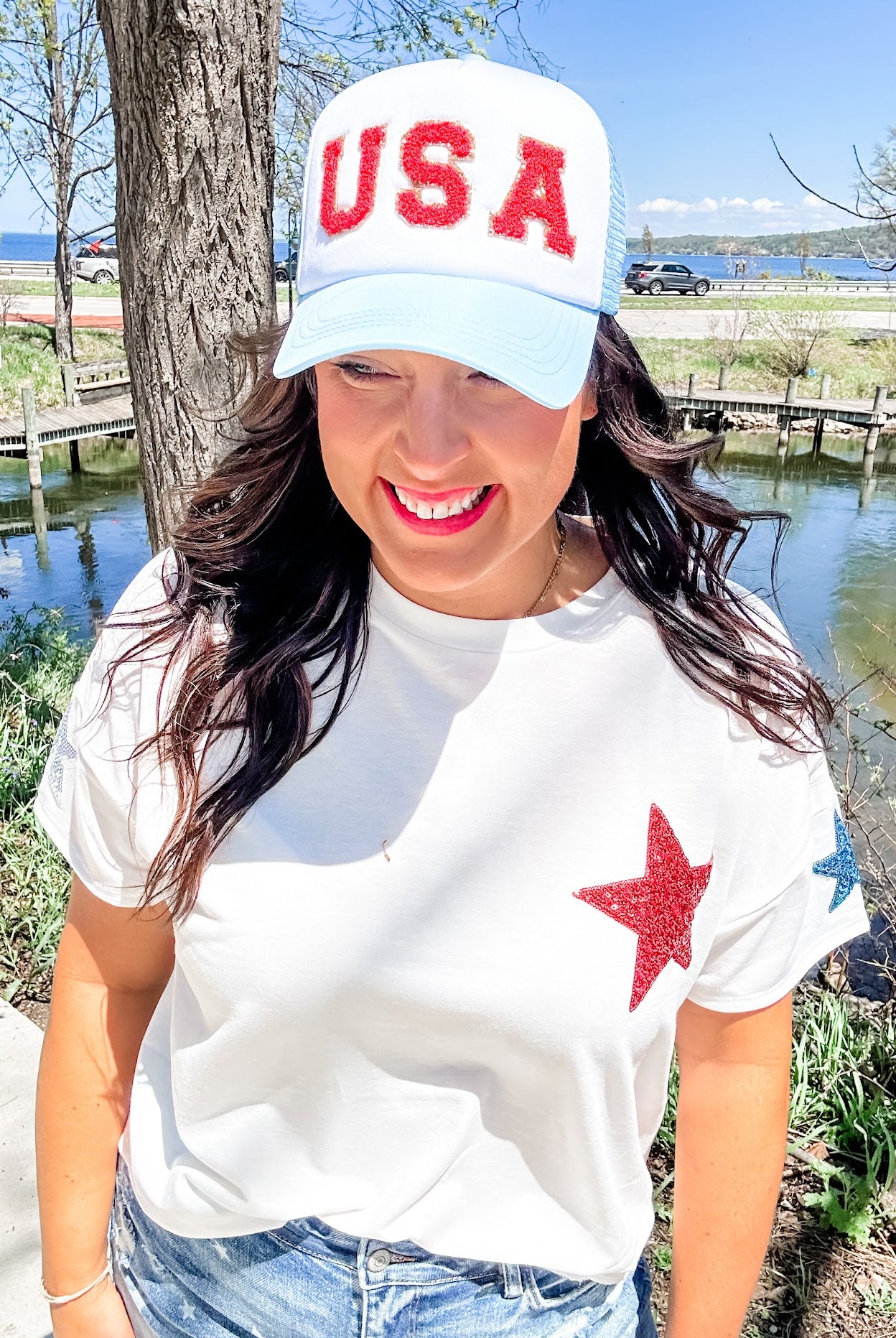 Born In The USA Top (S-3XL)-100 Short Sleeve-Sew In Love-Hello Friends Boutique-Woman's Fashion Boutique Located in Traverse City, MI