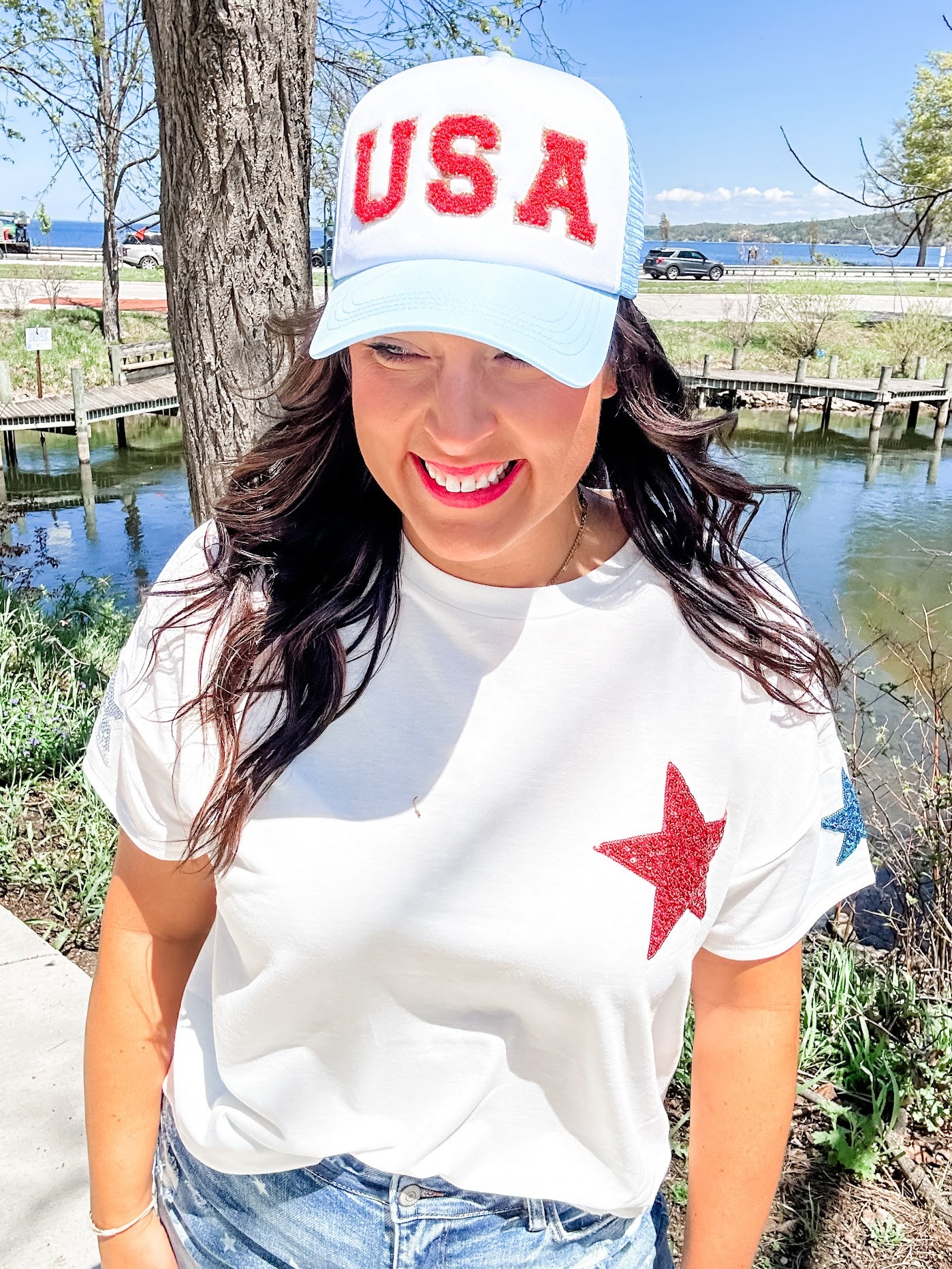 Born In The USA Top (S-3XL)-100 Short Sleeve-Sew In Love-Hello Friends Boutique-Woman's Fashion Boutique Located in Traverse City, MI