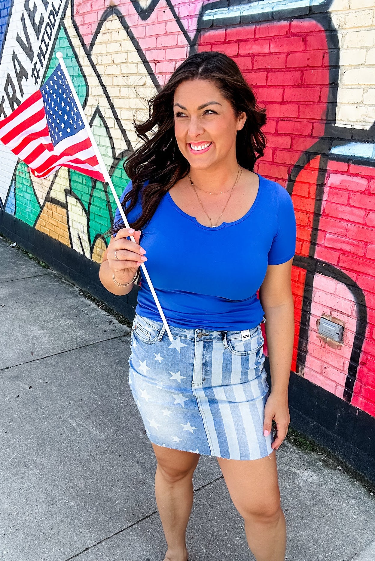Choose Kindness Skirt (S-3XL)-200 Denim-Judy Blue-Hello Friends Boutique-Woman's Fashion Boutique Located in Traverse City, MI