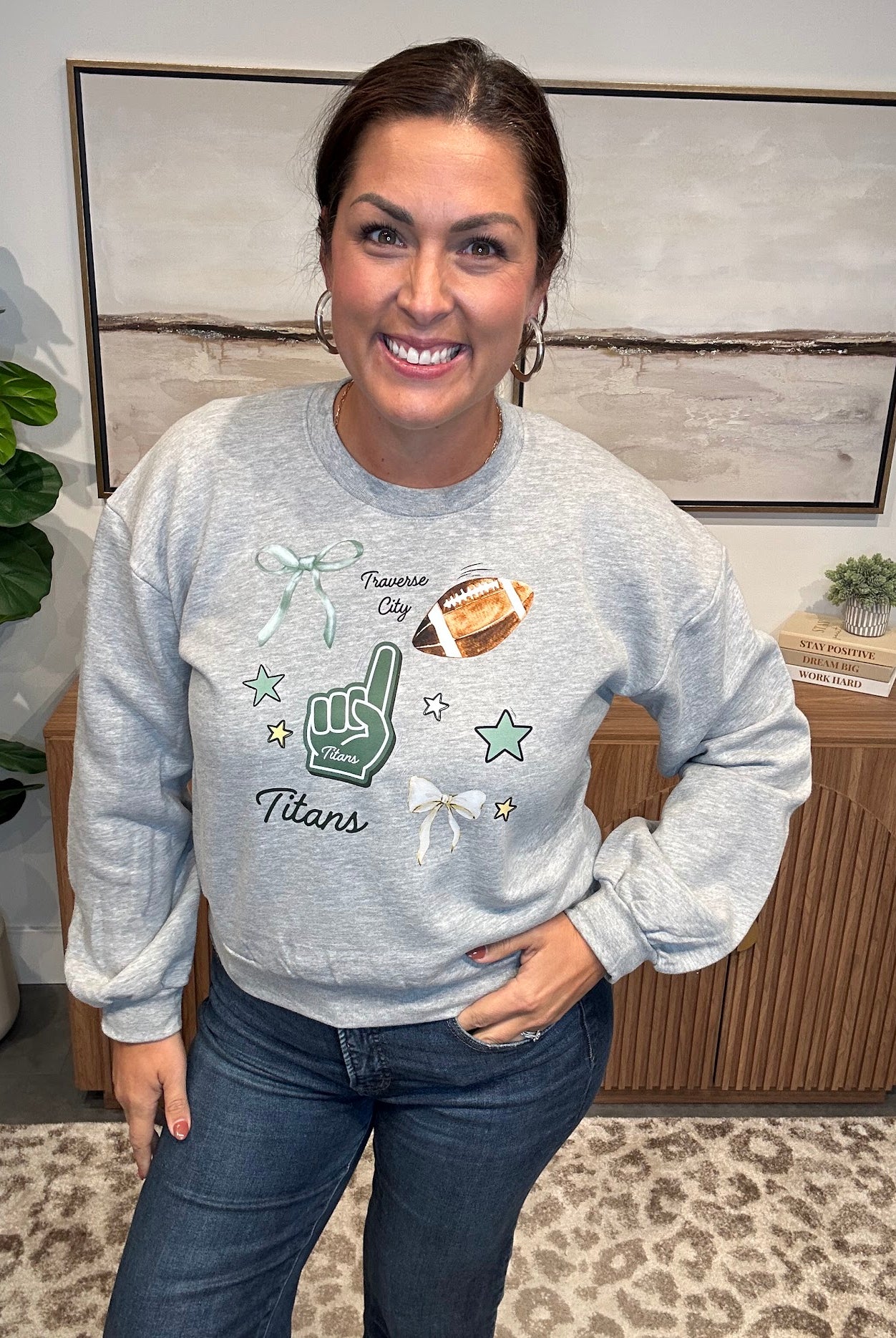 Hometown Spirit Sweatshirt (Gladiators/Trojans/Titans) (S-2XL)-130 Graphic Tees-SSACTIVE-Hello Friends Boutique-Woman's Fashion Boutique Located in Traverse City, MI