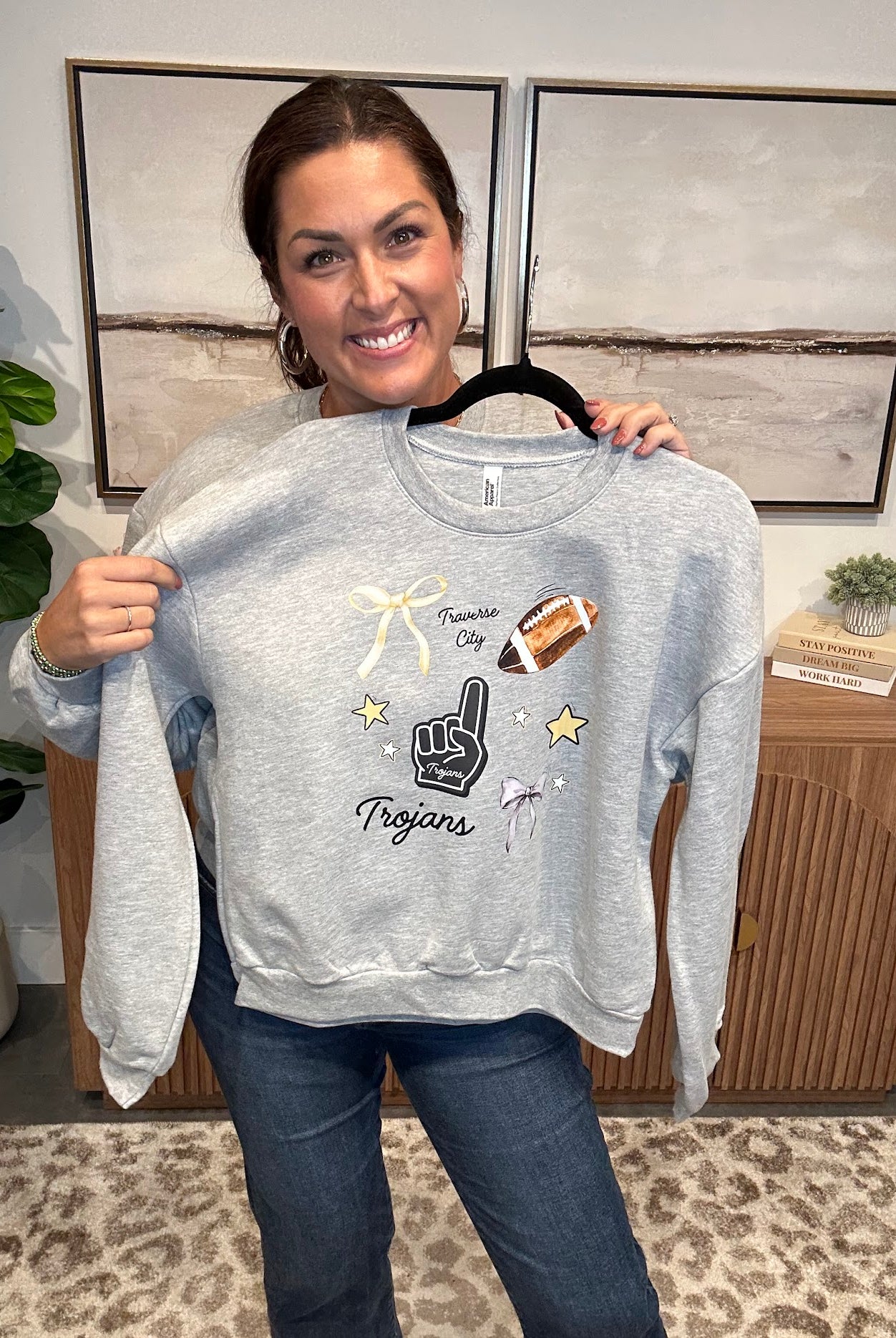 Hometown Spirit Sweatshirt (Gladiators/Trojans/Titans) (S-2XL)-130 Graphic Tees-SSACTIVE-Hello Friends Boutique-Woman's Fashion Boutique Located in Traverse City, MI