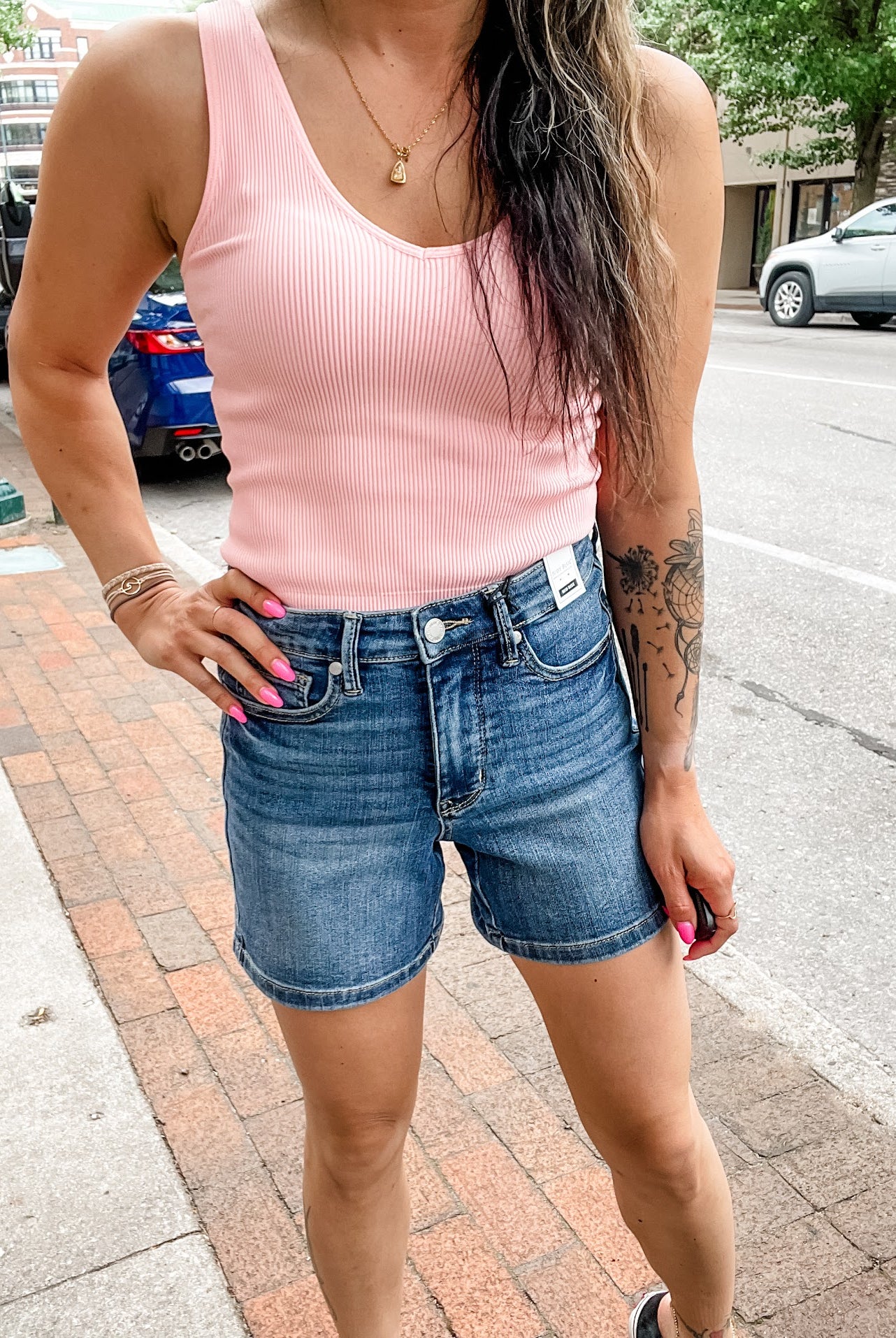 Sculpt & Go Mid Rise Shorts (S-3XL)-220 Shorts/Skirts/Skorts-Judy Blue-Hello Friends Boutique-Woman's Fashion Boutique Located in Traverse City, MI
