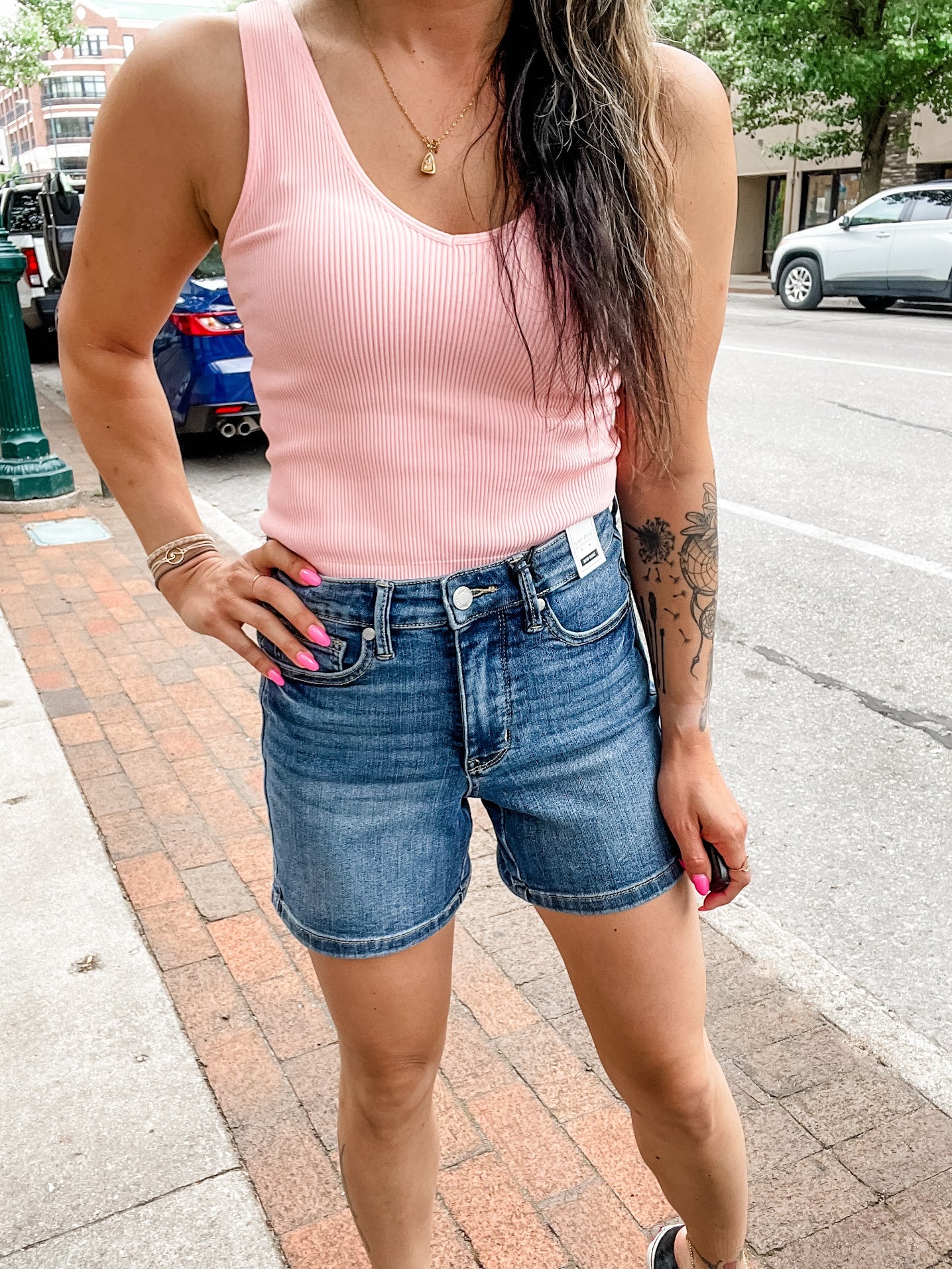 Sculpt & Go Mid Rise Shorts (S-3XL)-220 Shorts/Skirts/Skorts-Judy Blue-Hello Friends Boutique-Woman's Fashion Boutique Located in Traverse City, MI