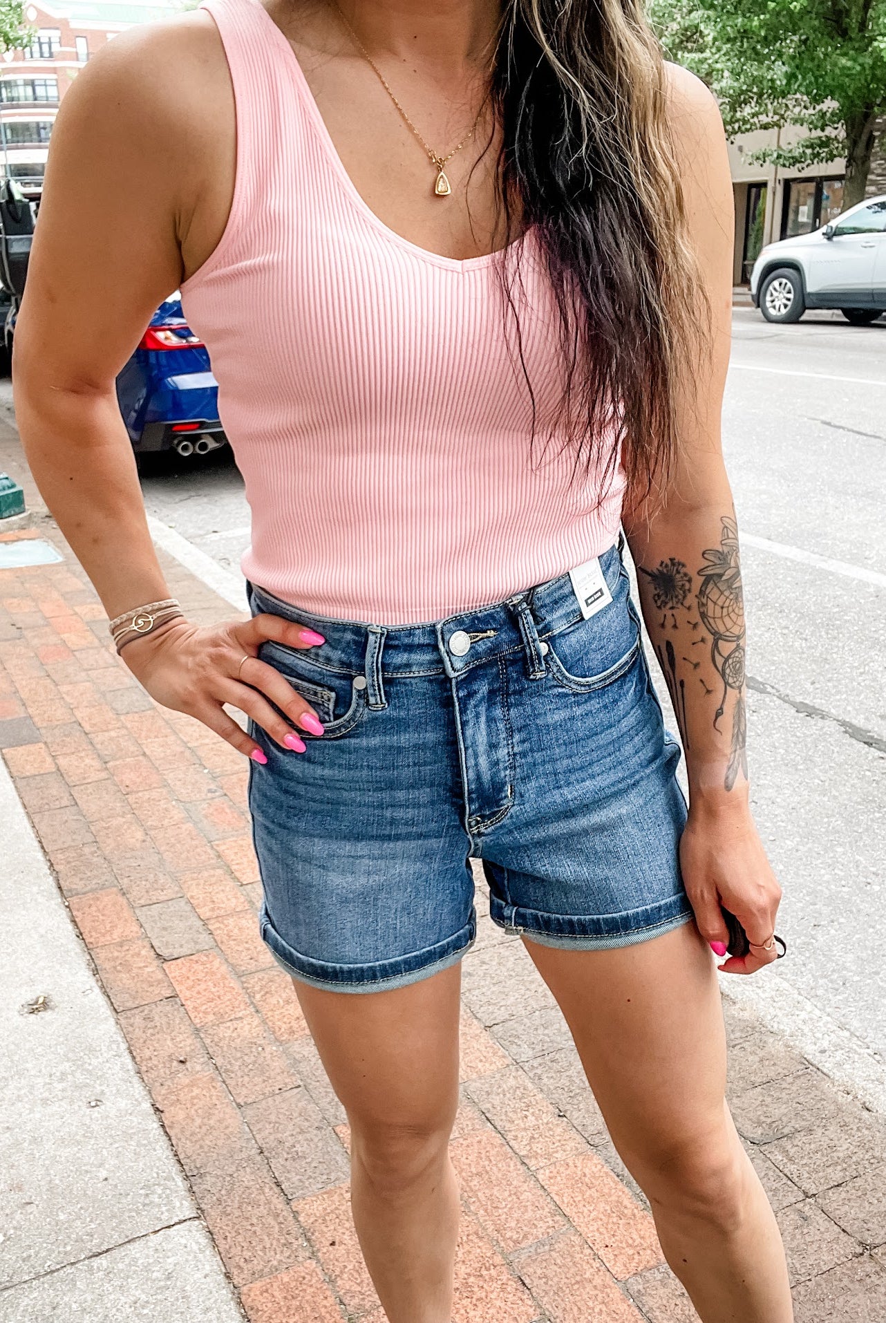 Sculpt & Go Mid Rise Shorts (S-3XL)-220 Shorts/Skirts/Skorts-Judy Blue-Hello Friends Boutique-Woman's Fashion Boutique Located in Traverse City, MI
