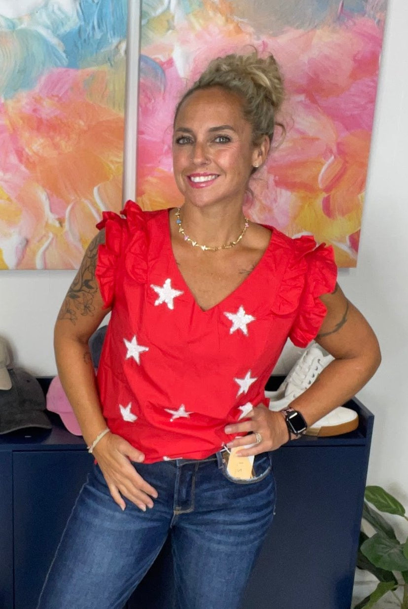 Feels Like Freedom Top (S-XL)-100 Short Sleeve-BIBI-Hello Friends Boutique-Woman's Fashion Boutique Located in Traverse City, MI