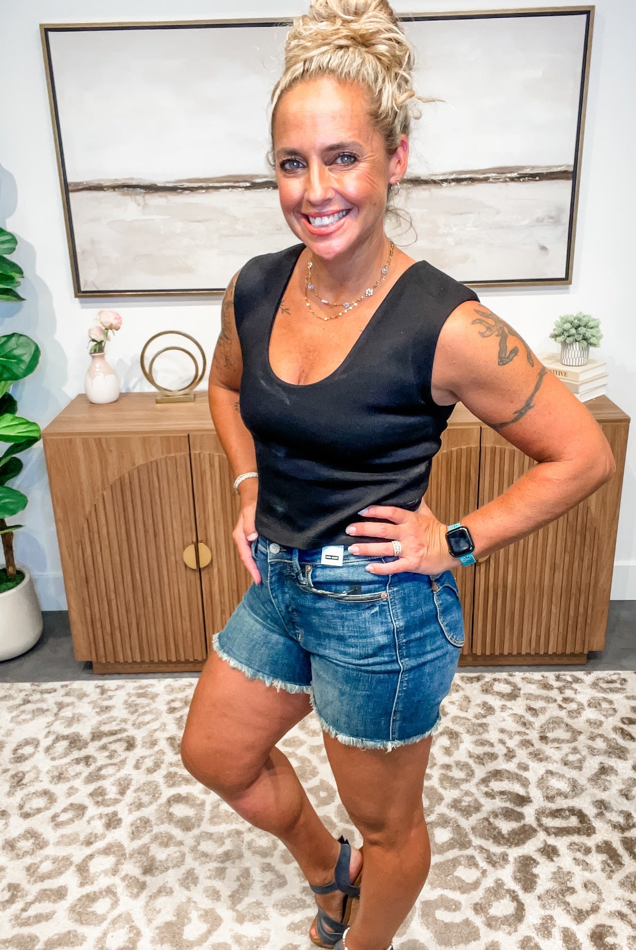 What's New Shorts (S-3XL)-200 Denim-Judy Blue-Hello Friends Boutique-Woman's Fashion Boutique Located in Traverse City, MI