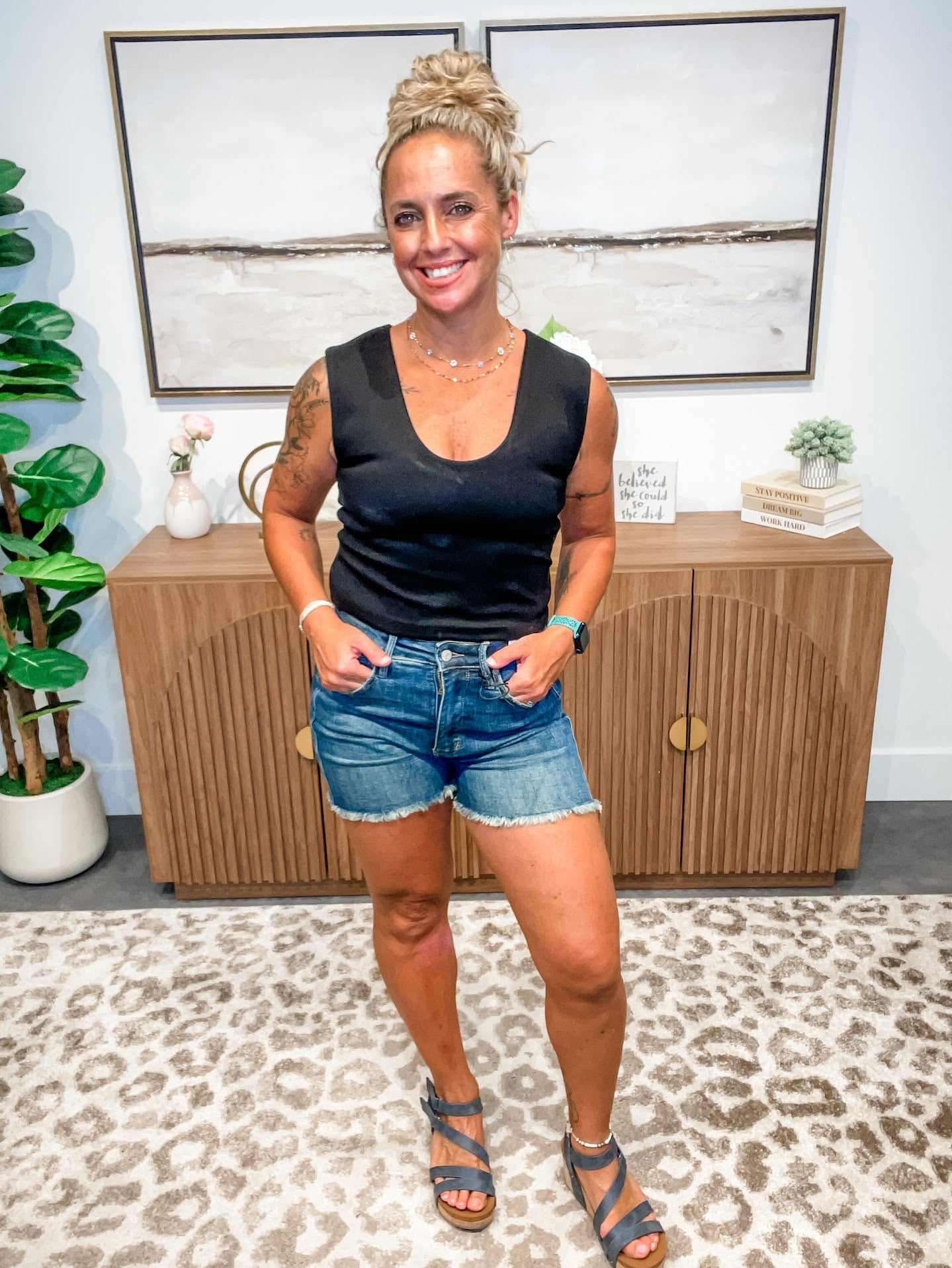 What's New Shorts (S-3XL)-200 Denim-Judy Blue-Hello Friends Boutique-Woman's Fashion Boutique Located in Traverse City, MI