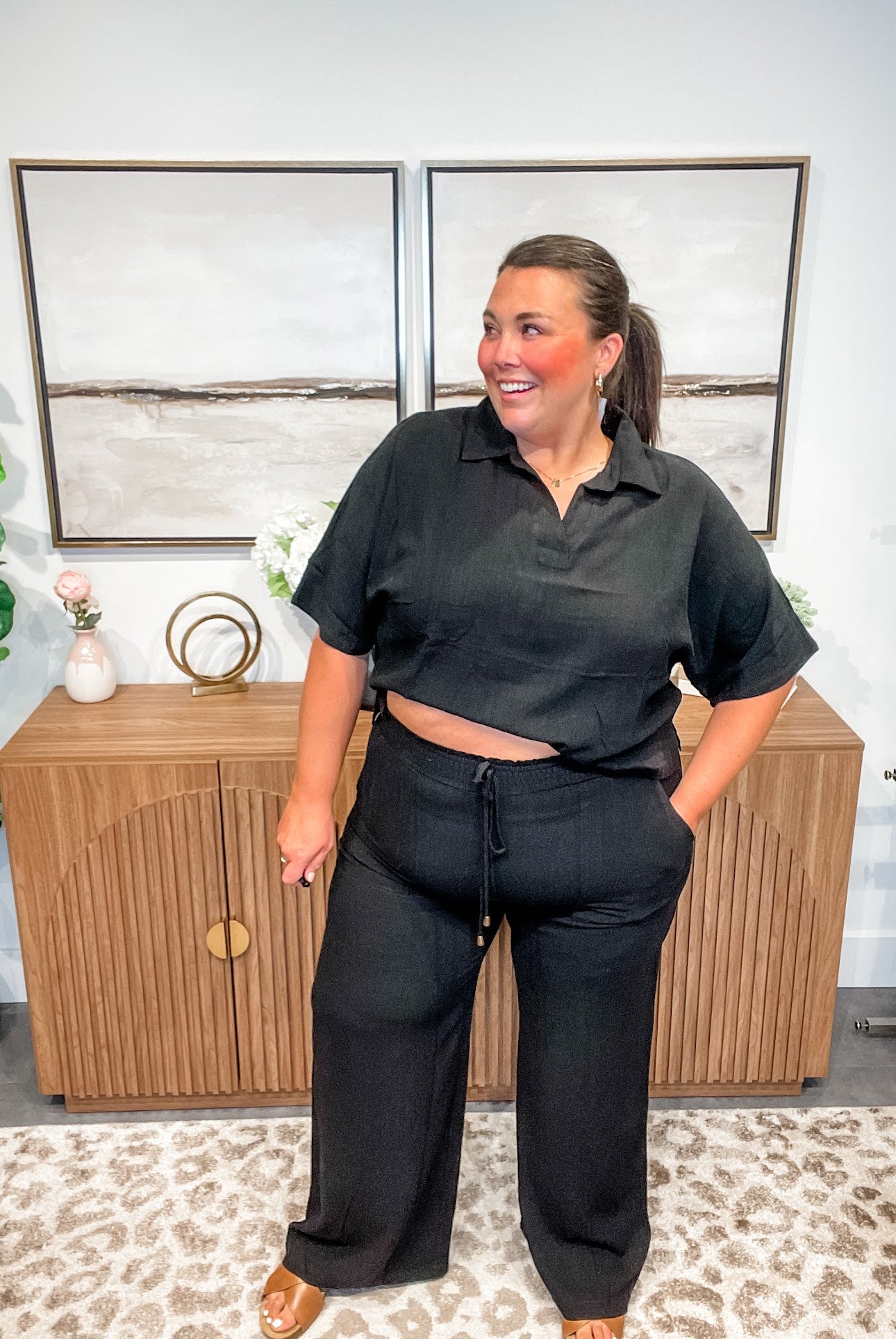 Coastal Ease Linen Smocked Waist Pants (S-2XL)-230 Other Bottoms-Allie & Rose-Hello Friends Boutique-Woman's Fashion Boutique Located in Traverse City, MI