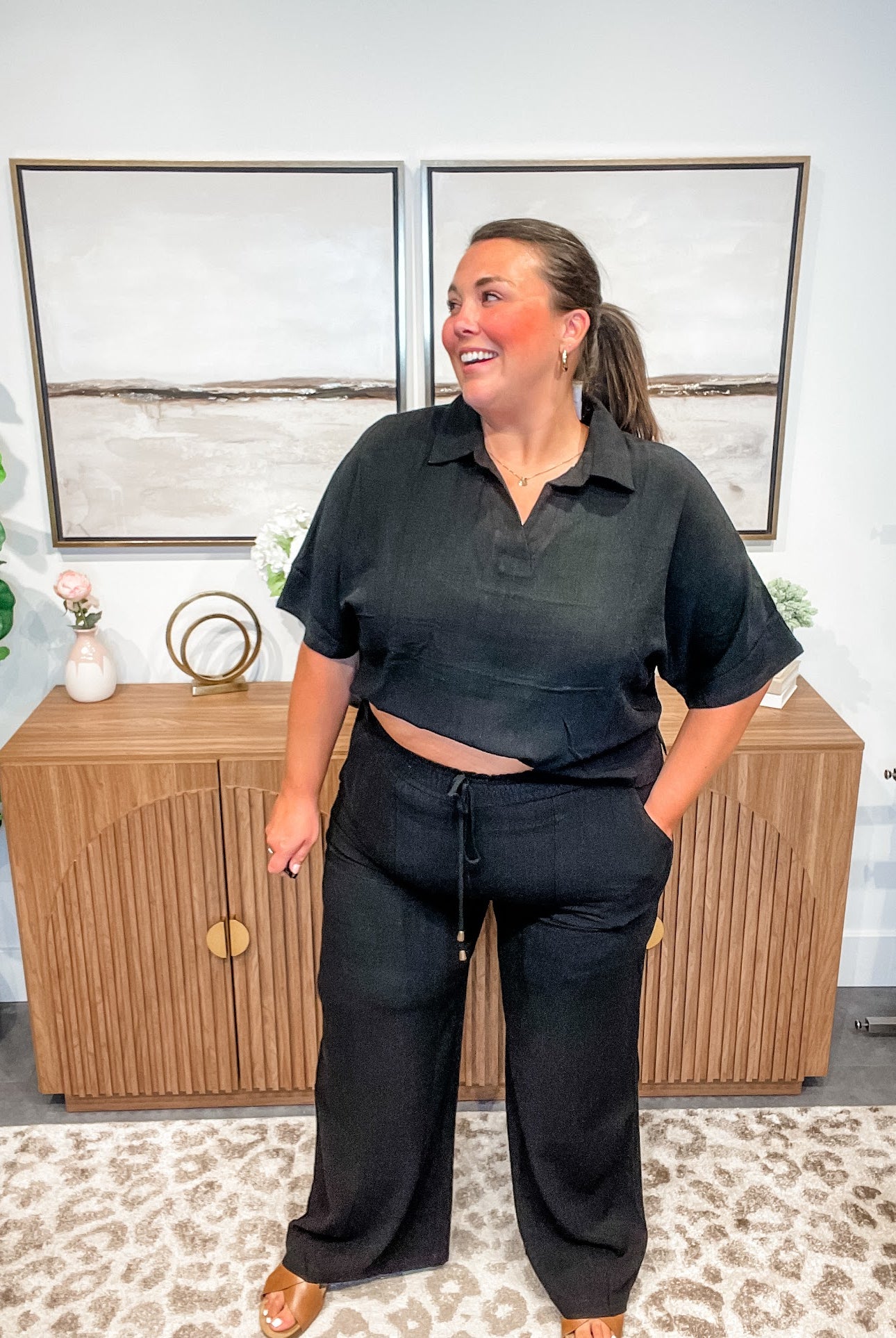 Coastal Ease Linen Smocked Waist Pants (S-2XL)-230 Other Bottoms-Allie & Rose-Hello Friends Boutique-Woman's Fashion Boutique Located in Traverse City, MI