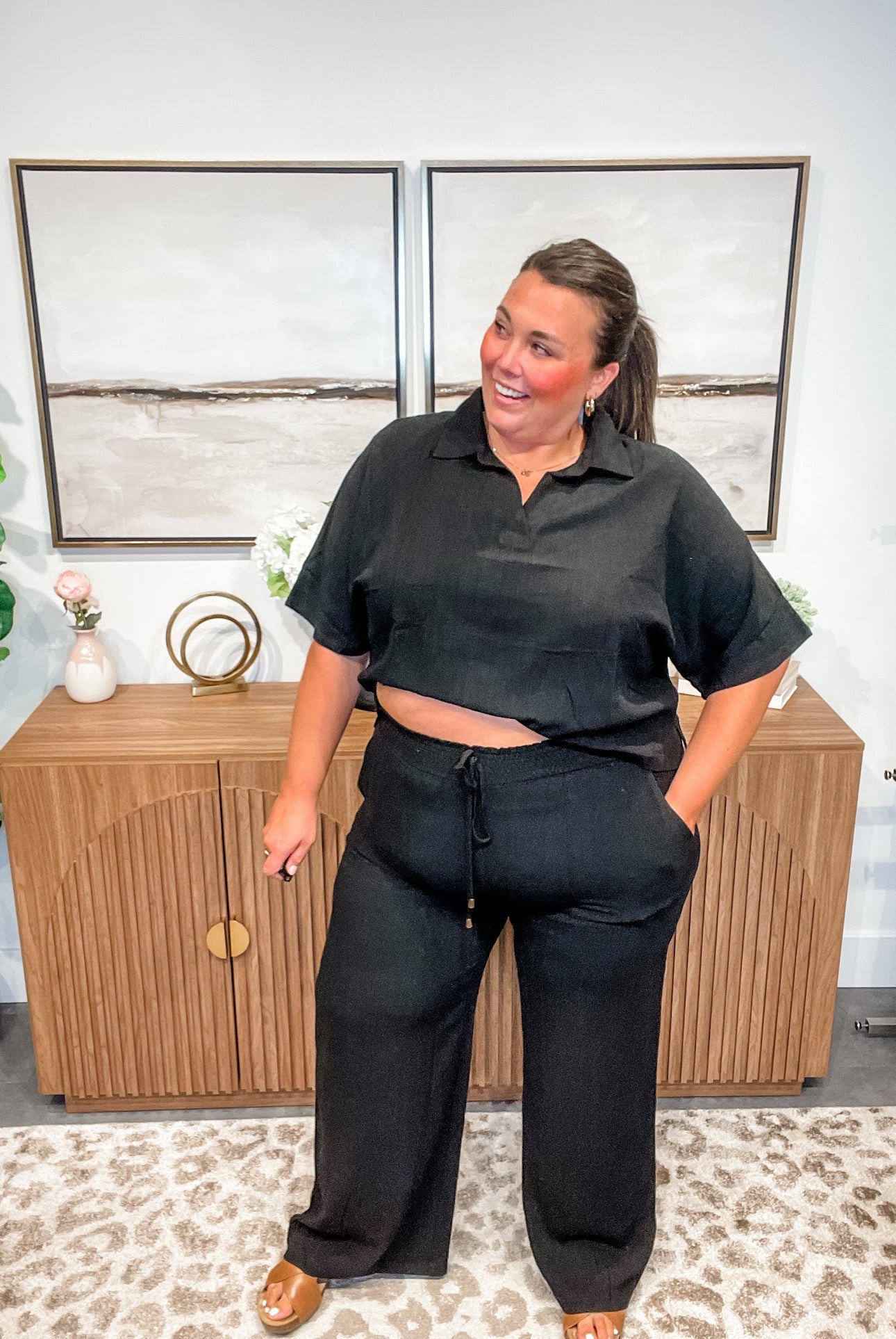 Coastal Ease Linen Smocked Waist Pants (S-2XL)-230 Other Bottoms-Allie & Rose-Hello Friends Boutique-Woman's Fashion Boutique Located in Traverse City, MI
