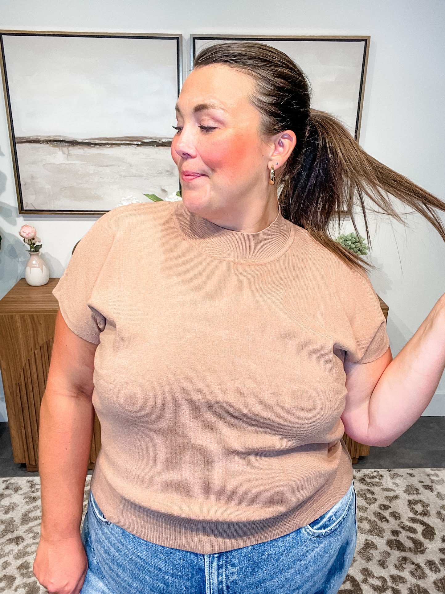 First Look Top in Mocha (S-3XL)-100 Short Sleeve-Sew In Love-Hello Friends Boutique-Woman's Fashion Boutique Located in Traverse City, MI