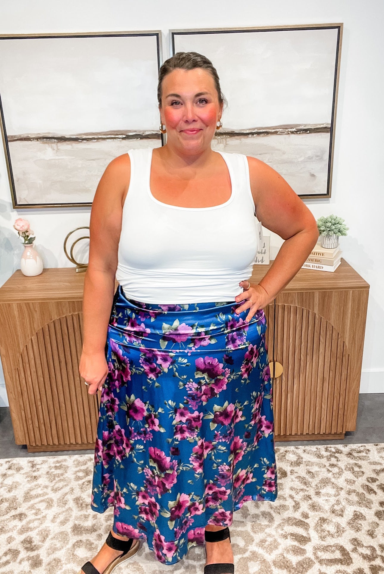 Petal Poetry Satin Midi Skirt (S-3XL)-230 Other Bottoms-Sew In Love-Hello Friends Boutique-Woman's Fashion Boutique Located in Traverse City, MI