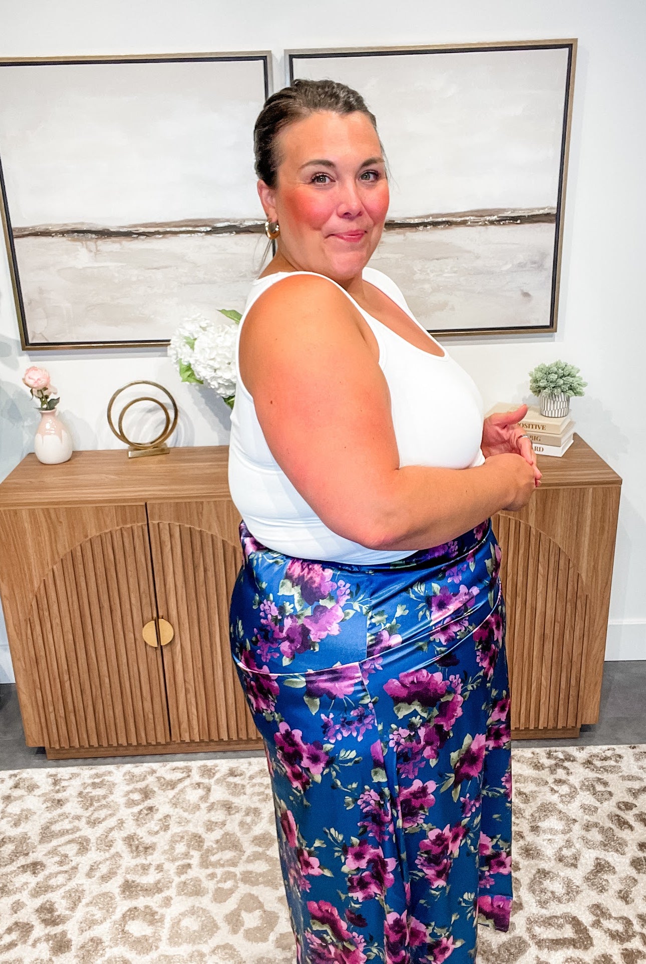 Petal Poetry Satin Midi Skirt (S-3XL)-230 Other Bottoms-Sew In Love-Hello Friends Boutique-Woman's Fashion Boutique Located in Traverse City, MI