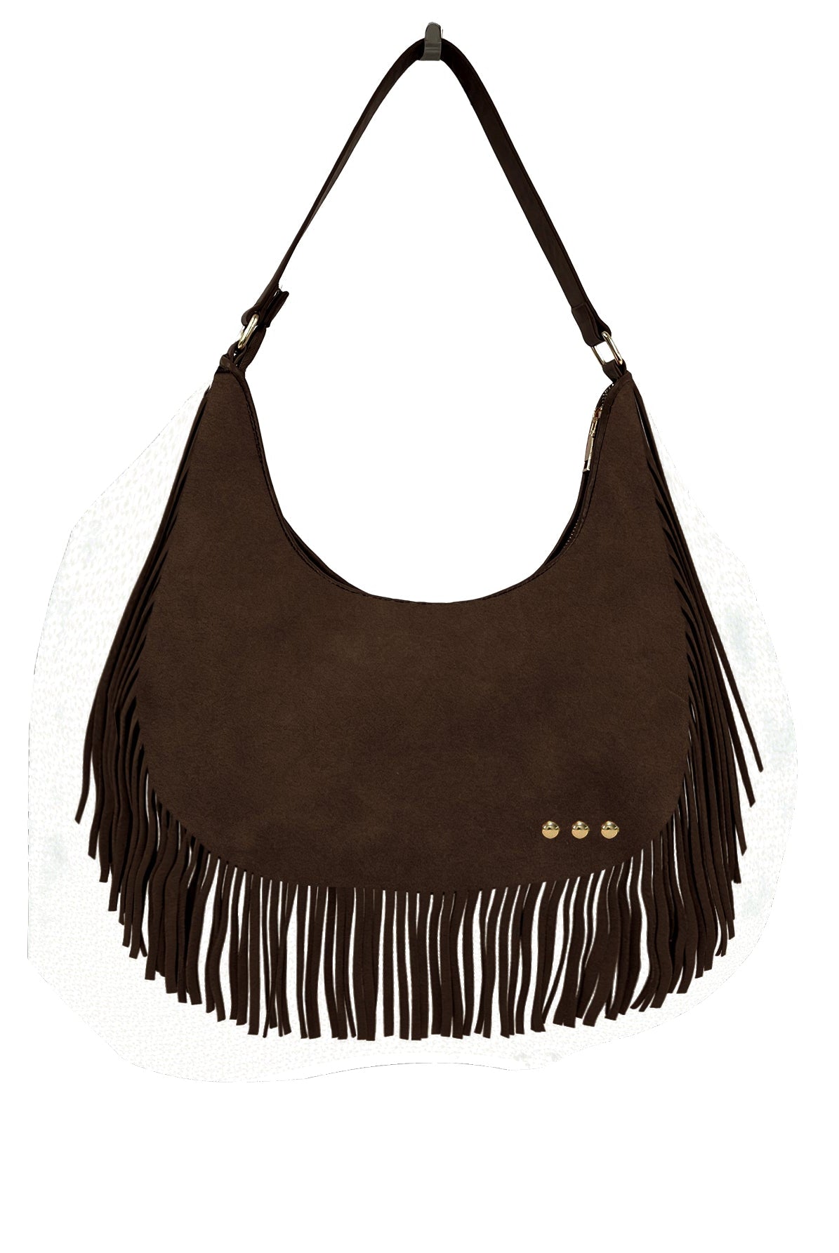 Loretta Suede Fringe Slouchy Bag-Shoulder Bag-Pretty Simple