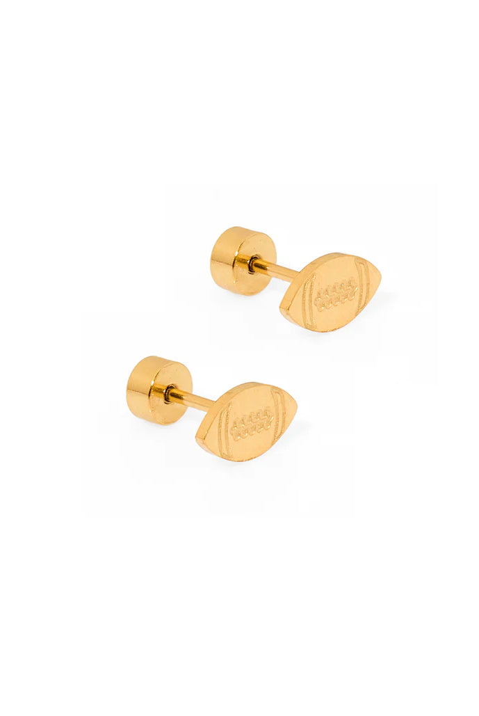 Screwback Stud Earrings - Football-230 Jewelry-Linny Co-Hello Friends Boutique-Woman's Fashion Boutique Located in Traverse City, MI
