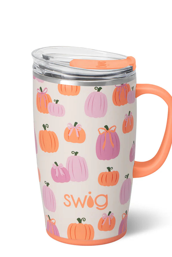 Pumpkins and Bows Travel Mug 18oz-300 Treats/Gift-Swig Life-Hello Friends Boutique-Woman's Fashion Boutique Located in Traverse City, MI