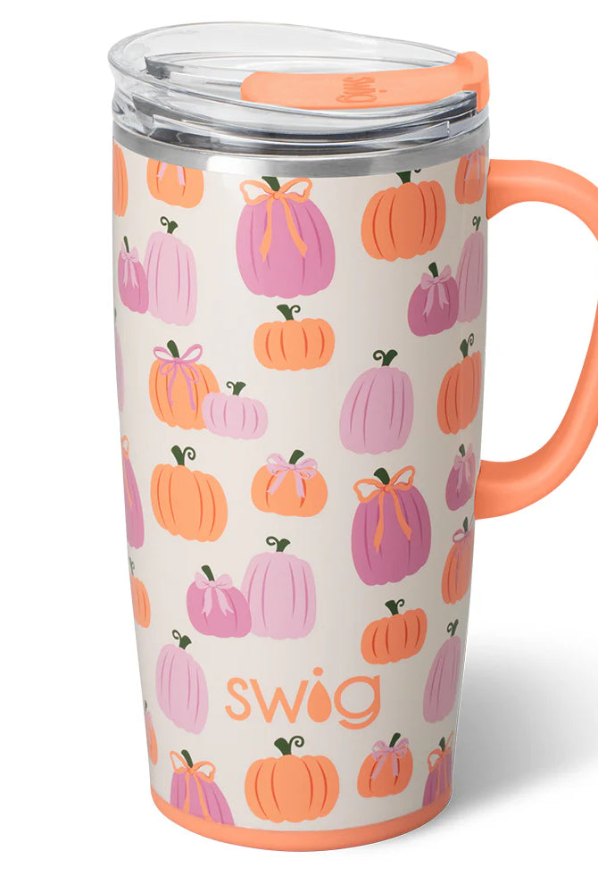 Pumpkin and Bows Travel Mug 22oz-300 Treats/Gift-Swig Life-Hello Friends Boutique-Woman's Fashion Boutique Located in Traverse City, MI