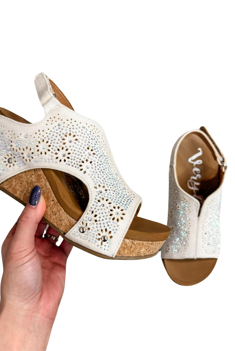 Starry Nights Wedges in Cream (6-11)-250 Shoes-Very G-Hello Friends Boutique-Woman's Fashion Boutique Located in Traverse City, MI