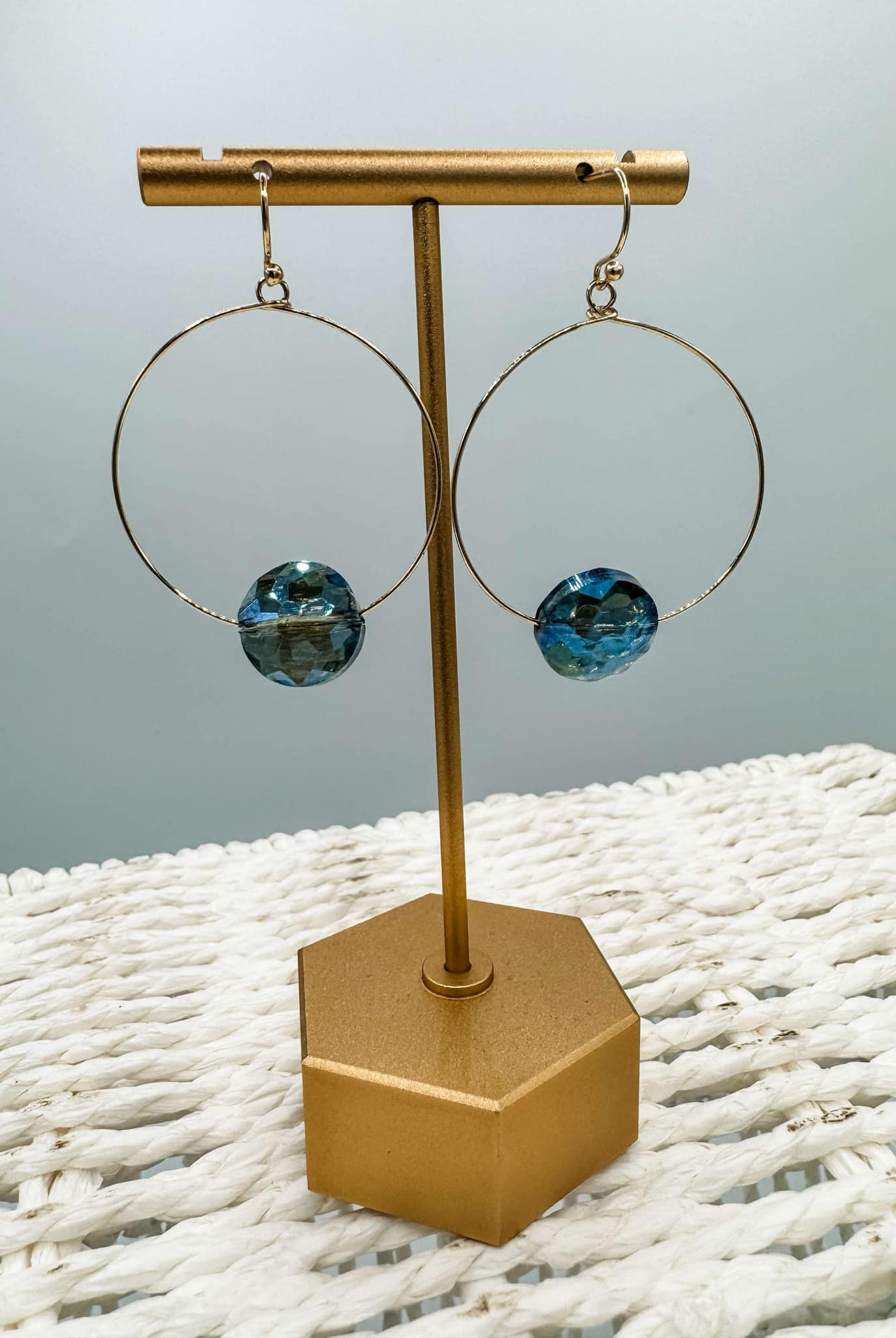 Stone Accent Wire Circle Earrings-240 Jewelry-ChicNCool-Hello Friends Boutique-Woman's Fashion Boutique Located in Traverse City, MI