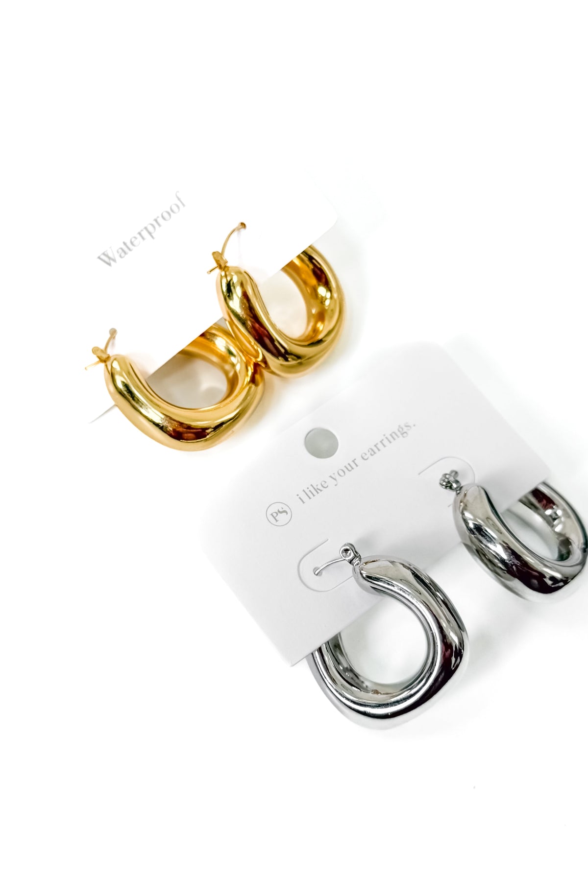 Chunky Geometric Hoops - WATERPROOF-Earrings-Pretty Simple