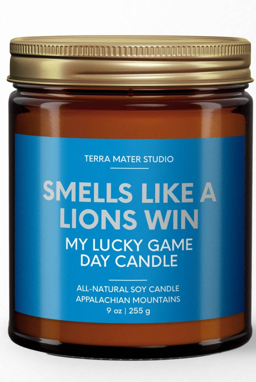 Lions Win Lucky Game Day Candle-300 Treats/Gift-Terra Mater Studio LLC-Hello Friends Boutique-Woman's Fashion Boutique Located in Traverse City, MI