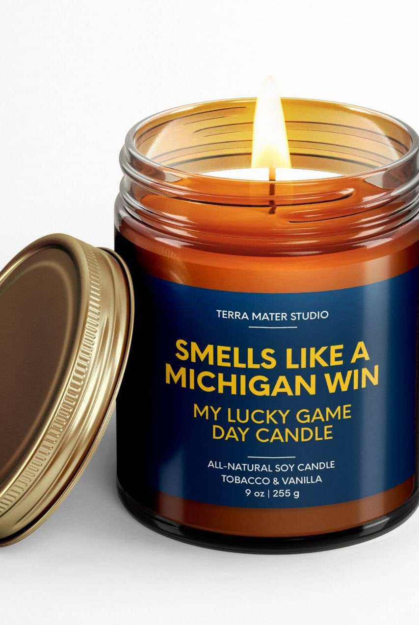 Michigan Win Game Day Candle-300 Treats/Gift-Terra Mater Studio LLC-Hello Friends Boutique-Woman's Fashion Boutique Located in Traverse City, MI