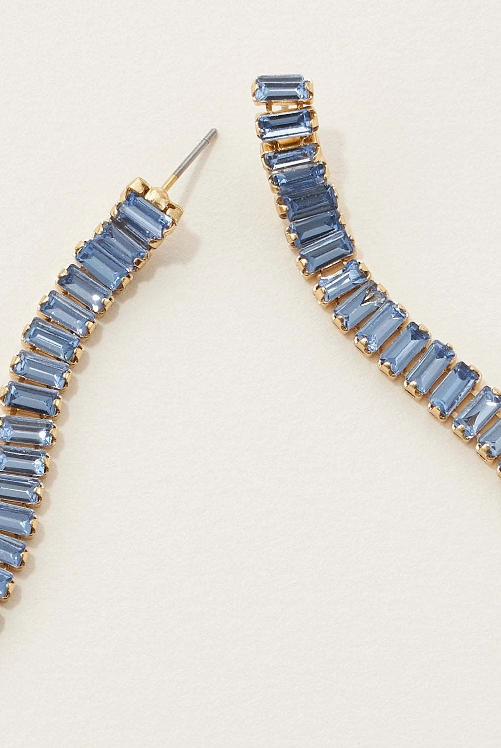 Linked Blue Rhinestone Drop Earrings-240 Jewelry-Frem - faire-Hello Friends Boutique-Woman's Fashion Boutique Located in Traverse City, MI
