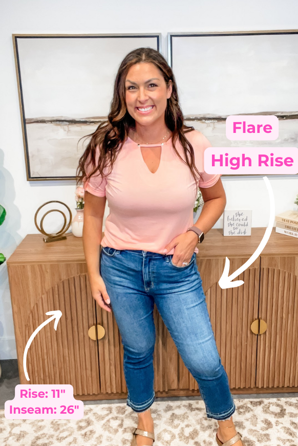 Living's Easy High Waist Flare Denim (0-24W)-200 Denim-Judy Blue-Hello Friends Boutique-Woman's Fashion Boutique Located in Traverse City, MI