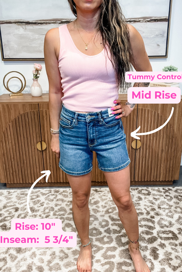 Sculpt & Go Mid Rise Shorts (S-3XL)-220 Shorts/Skirts/Skorts-Judy Blue-Hello Friends Boutique-Woman's Fashion Boutique Located in Traverse City, MI