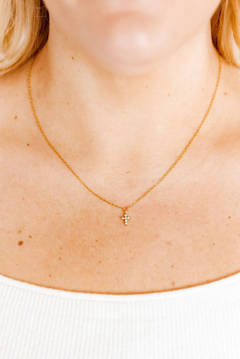 Necklace - Carly Cross-230 Jewelry-Linny Co-Hello Friends Boutique-Woman's Fashion Boutique Located in Traverse City, MI