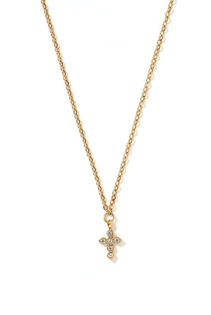 Necklace - Carly Cross-230 Jewelry-Linny Co-Hello Friends Boutique-Woman's Fashion Boutique Located in Traverse City, MI