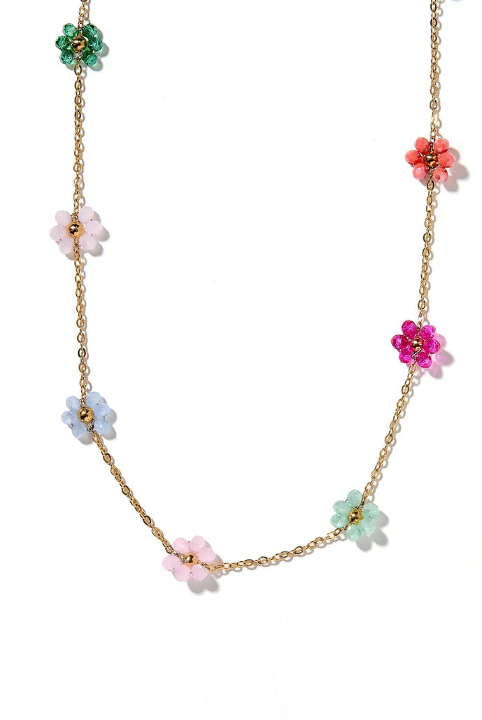 Necklace - Gracie Flower Multi Color-230 Jewelry-Linny Co-Hello Friends Boutique-Woman's Fashion Boutique Located in Traverse City, MI