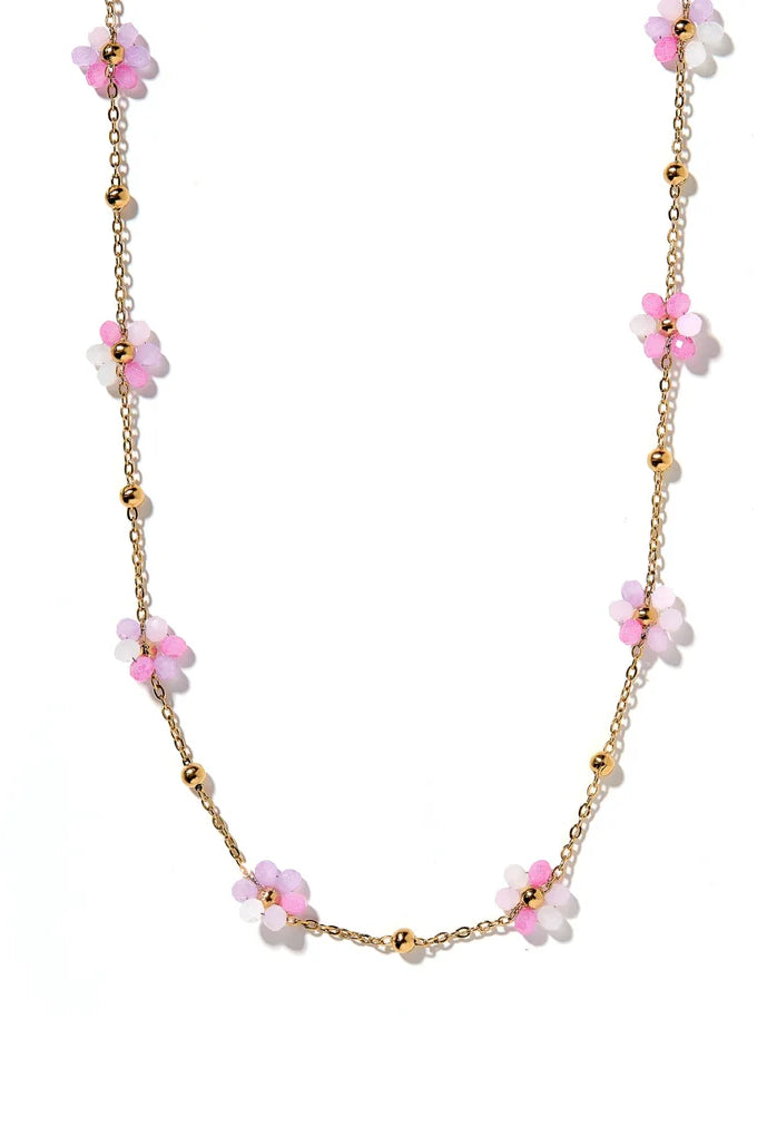 Necklace - Gracie Flower Pink Multi-230 Jewelry-Linny Co-Hello Friends Boutique-Woman's Fashion Boutique Located in Traverse City, MI