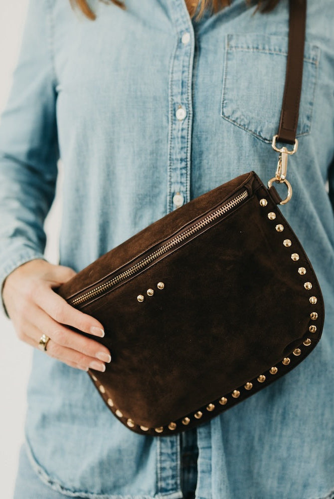 Sabrina Studded Suede Bum Bag - PREORDER-Bum Bag-Pretty Simple