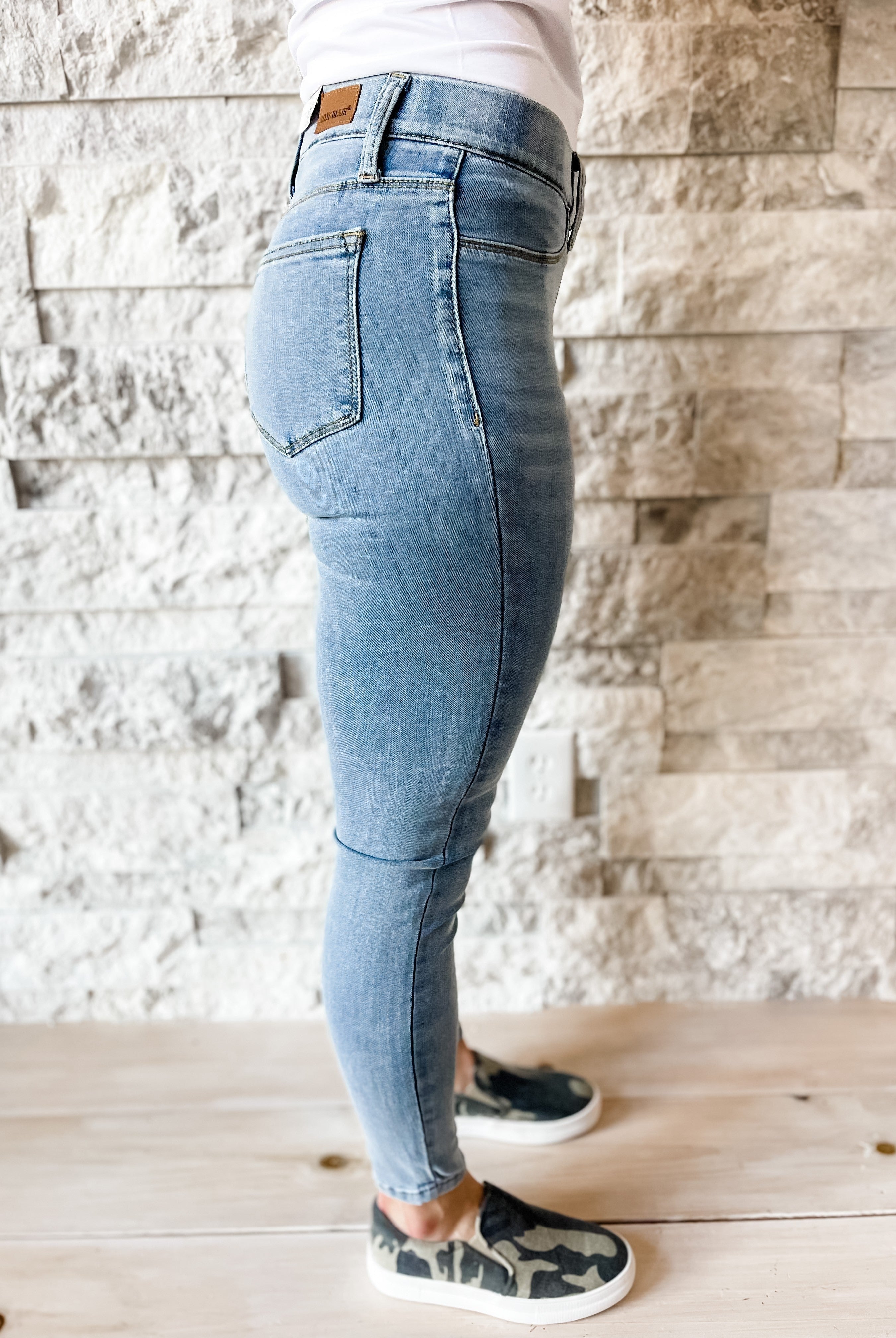 Judy Blue Mid-Rise Pull On Skinny Jeggings-200 Denim-Judy Blue-Hello Friends Boutique-Woman's Fashion Boutique Located in Traverse City, MI