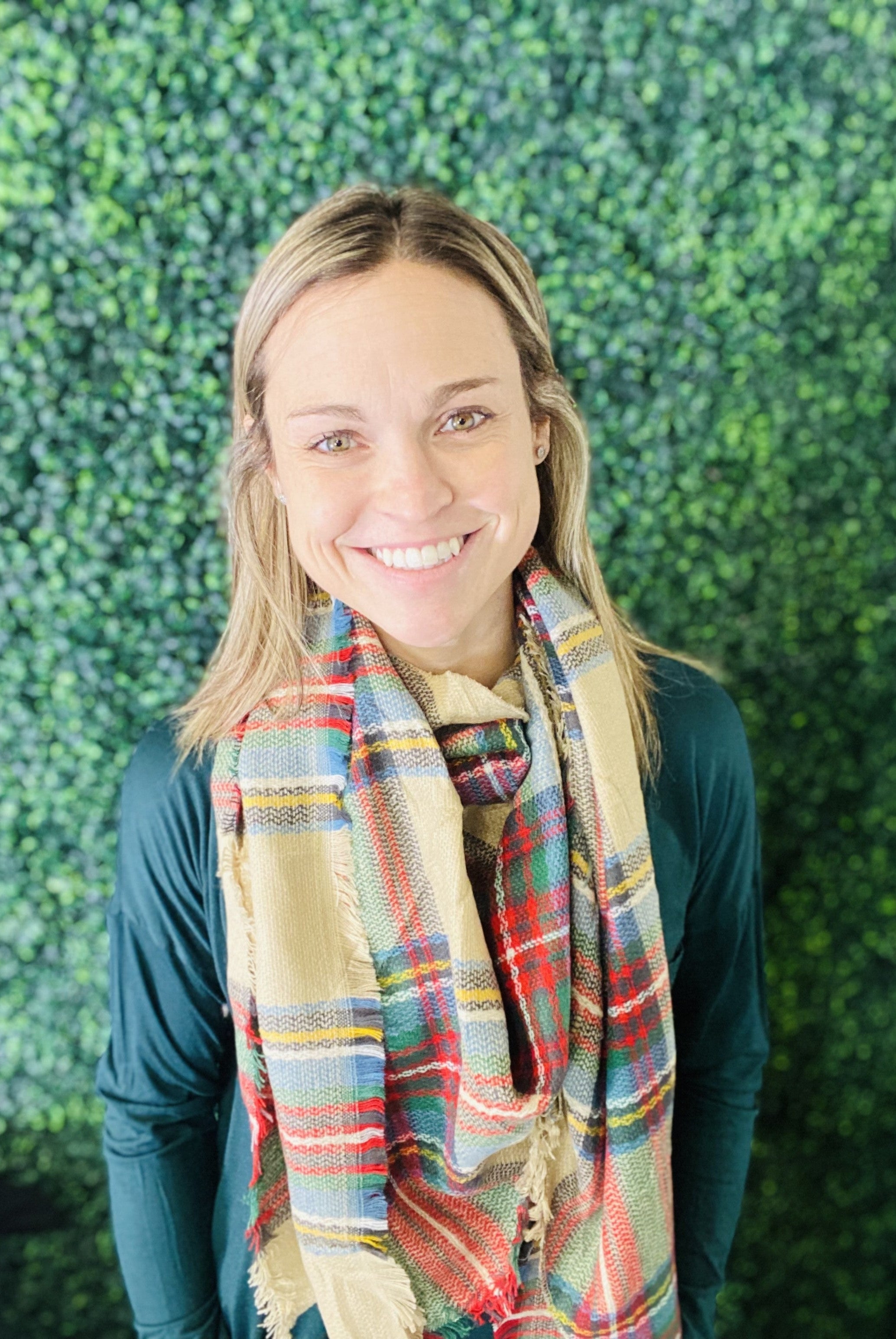Red and Green Plaid Scarf-280 Other Accessories-hello-friends-boutique-Hello Friends Boutique-Woman's Fashion Boutique Located in Traverse City, MI